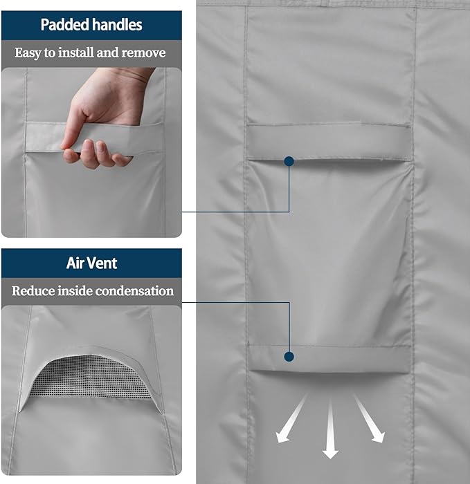 Easy-Going Rectangle Patio Furniture Cover Waterproof Outdoor Dining Table and Chair Cover Anti-UV Outside Sectional Sofa Set Covers (88"L x 58"W x 28"H, Grey)