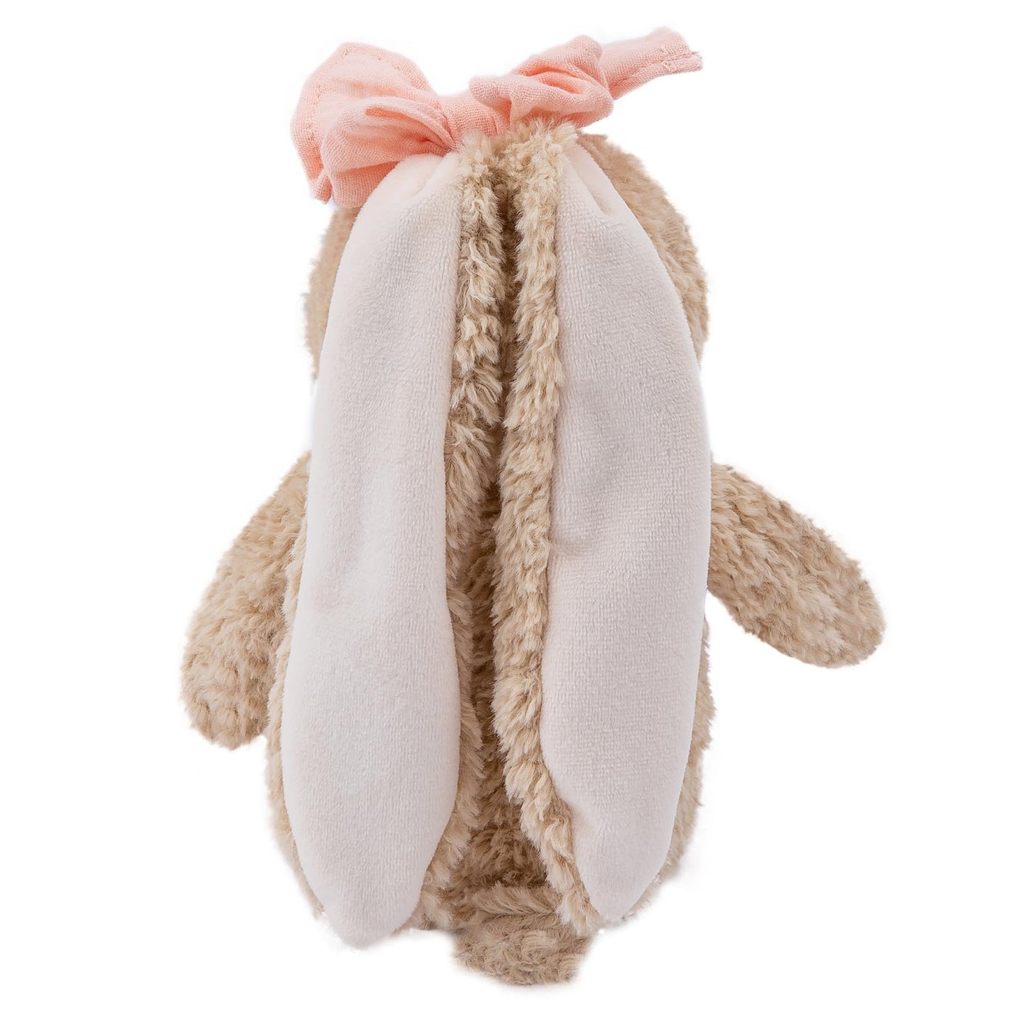 CUDDLE CORNER Bunny Stuffed Animal Soft Rabbit Cuddly Toy 8'' Long - Eared Brown Plush Bunny with Pink Bow Plush Toys for Babies and Toddlers