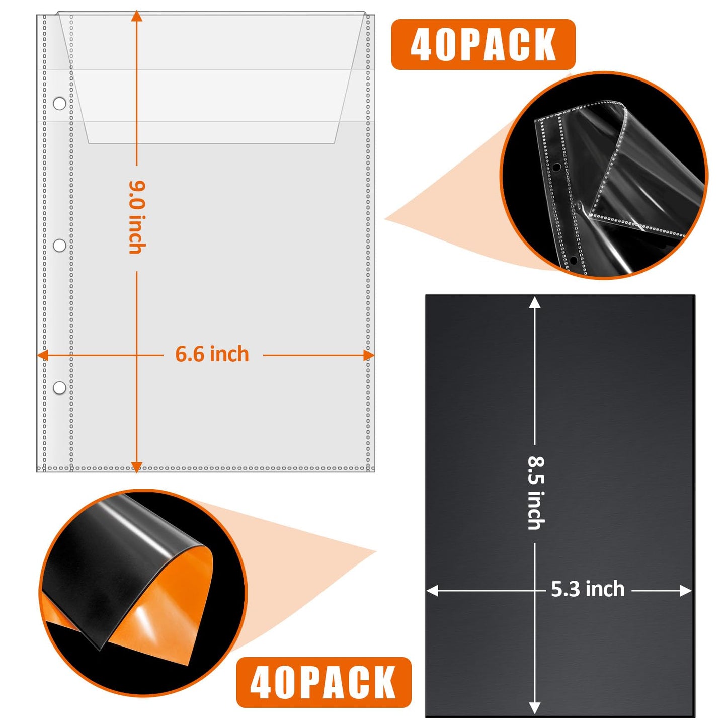 tutata 80 PCS Magnetic Sheets for Dies Storage, Stamp and Die Cut Storage Set, for Die Cutting, DIY Scrapbooking, Card Making, Die Storage Binder