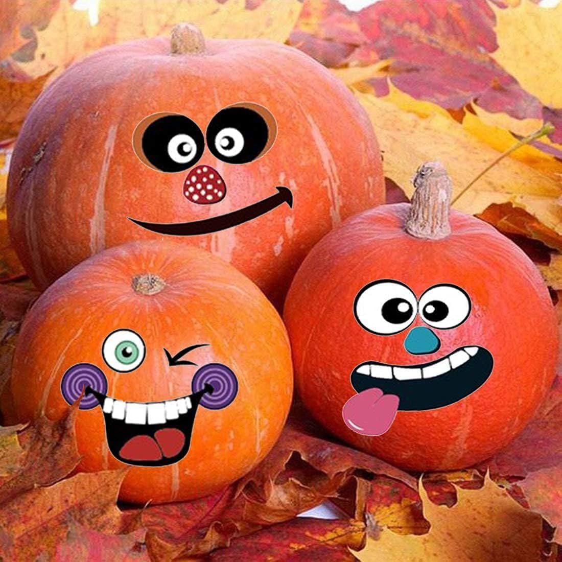 kockuu 72 Pack Halloween Pumpkin Decorating Stickers - Mini Make 36 Sheets of Small Pumpkin Face Stickers for Kids, Toddlers & Party Favors