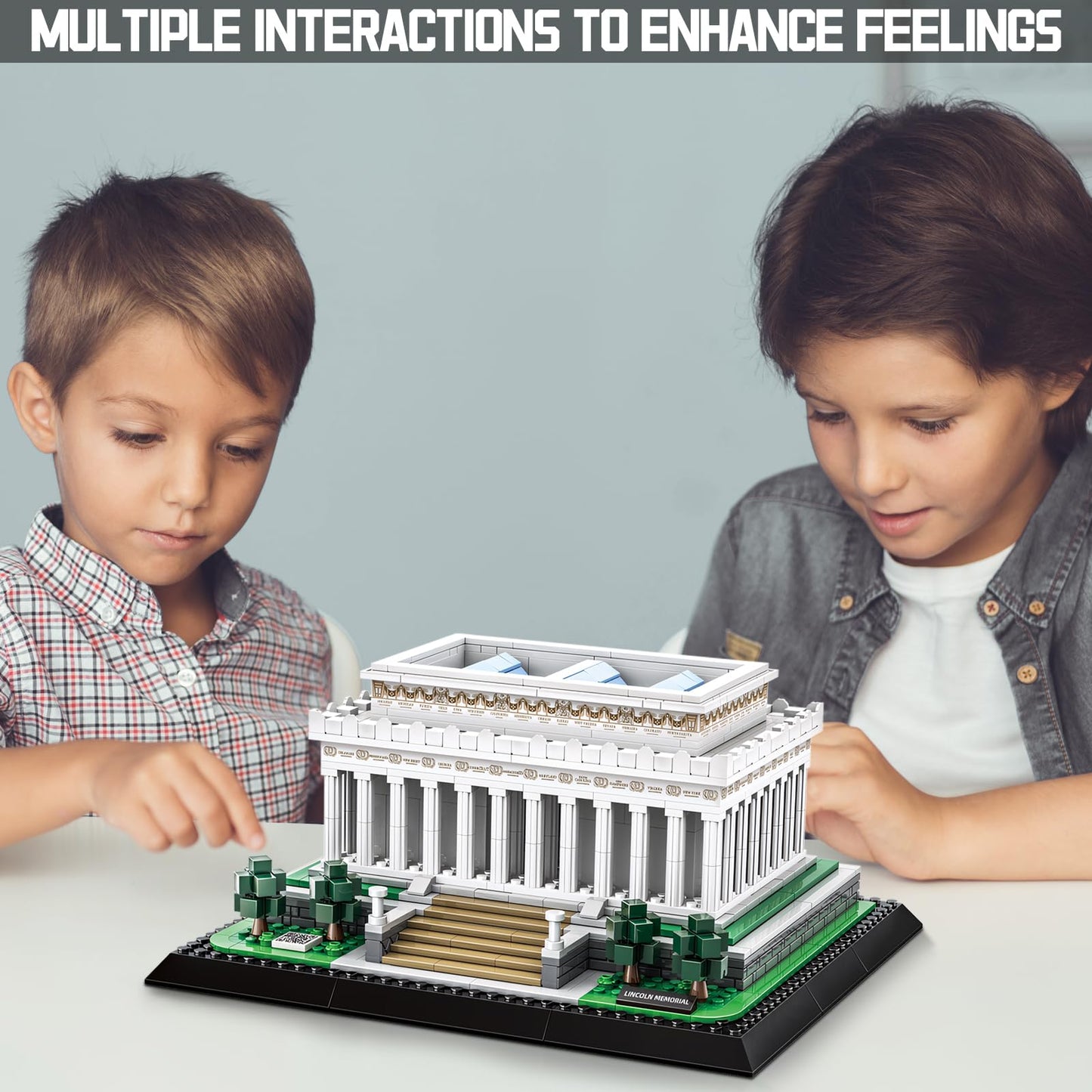 CAXIMSY Lincoln Memorial Building Block Set 979 Pcs Washington DC Architecture Model Kit for Adults & Teens Historic USA Landmark Home Office Desk Decor Display Gift