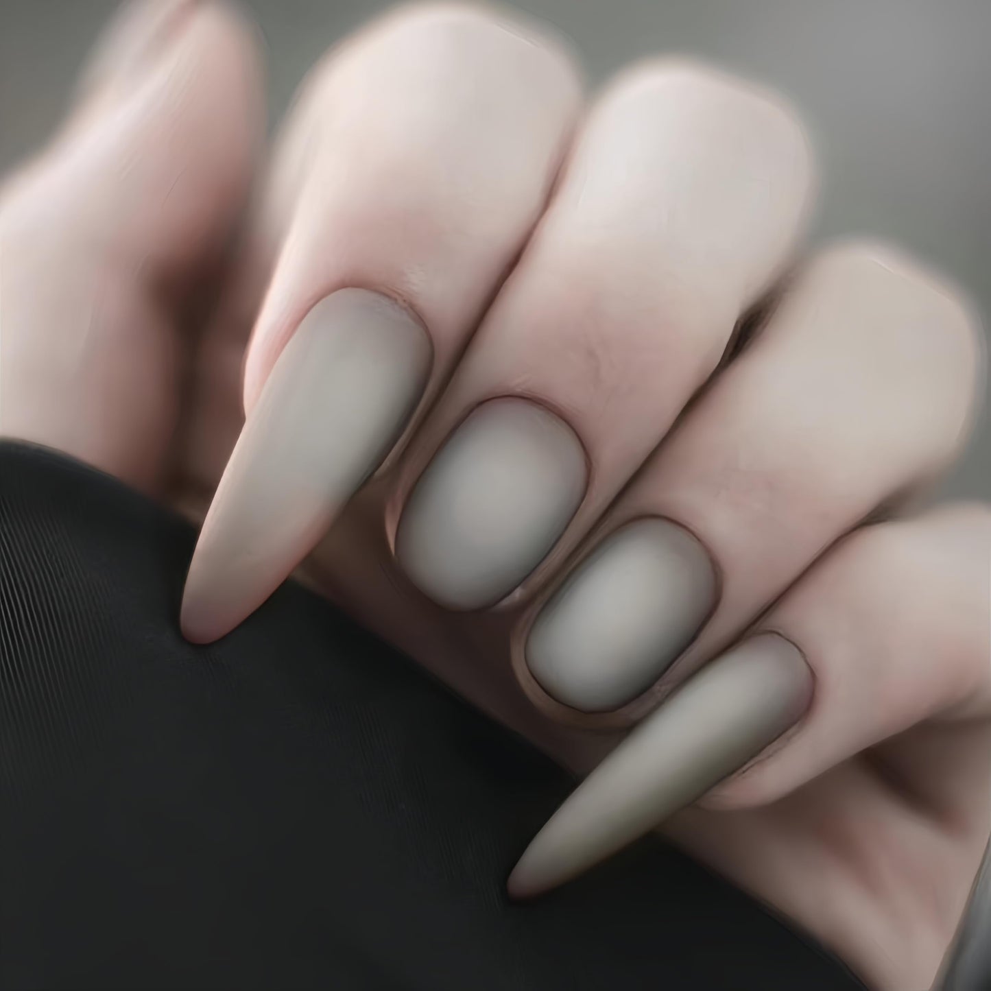 Halloween Vampire Teeth Press on Nails Short Square Black Matte Fake Nails Horror Bloody Long Stiletto Halloween False Nails for Women Girls Vampire Design Manicure Decoration 24Pcs