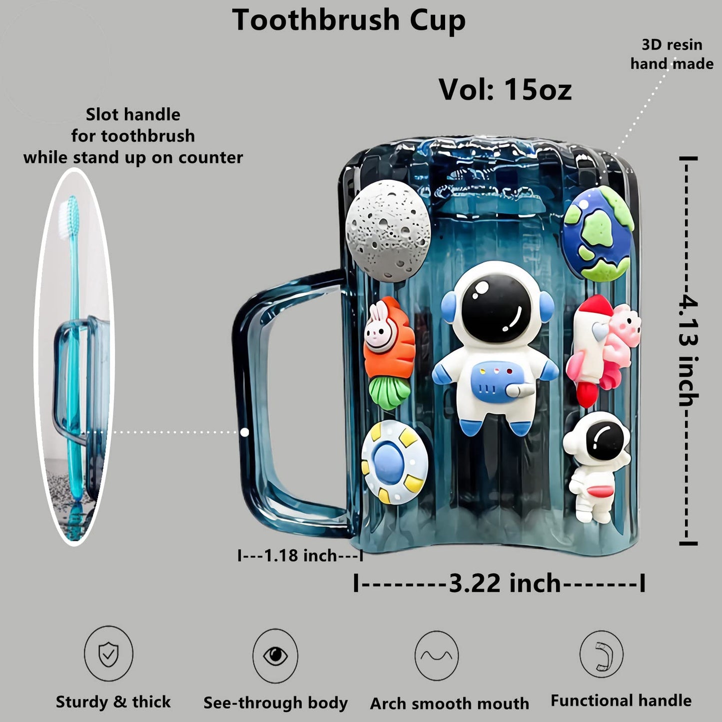 Automatic Toothpaste Dispenser & Toothpaste Holders and Wall Mounted Cup 3 Piece in a Set, is Wall Mounted for Bathroom,Toothpaste Squeezer for Kids & Family Shower by Mr. Thumbs(Navy Blue Set)
