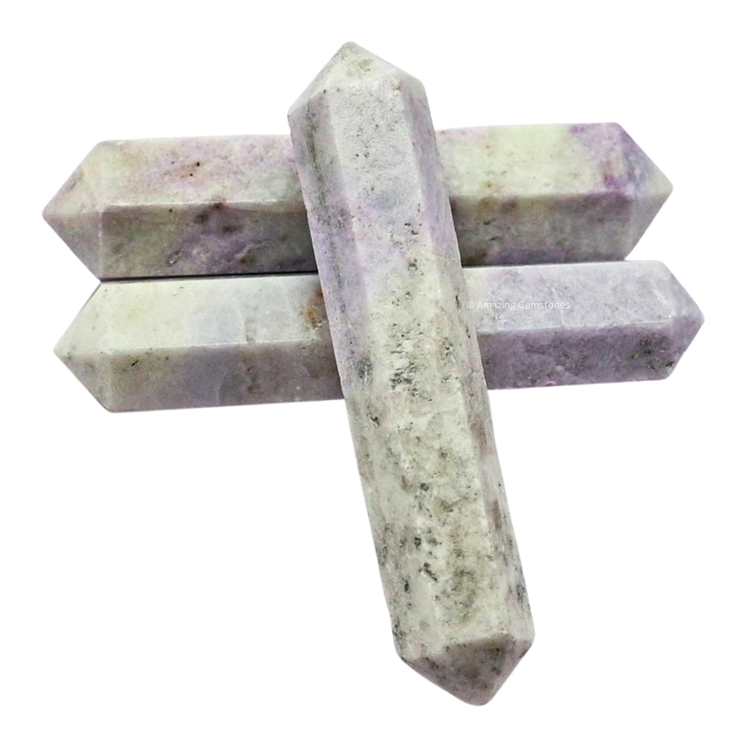 Amazing Gemstone Hackmanite Crystal Points Bulk Healing Crystals - Pack of 3 Double Terminated Healing Wand Point Bulk Crystals for Crafts, Crystal Grid - Premium Crystals for Beginners Gifts