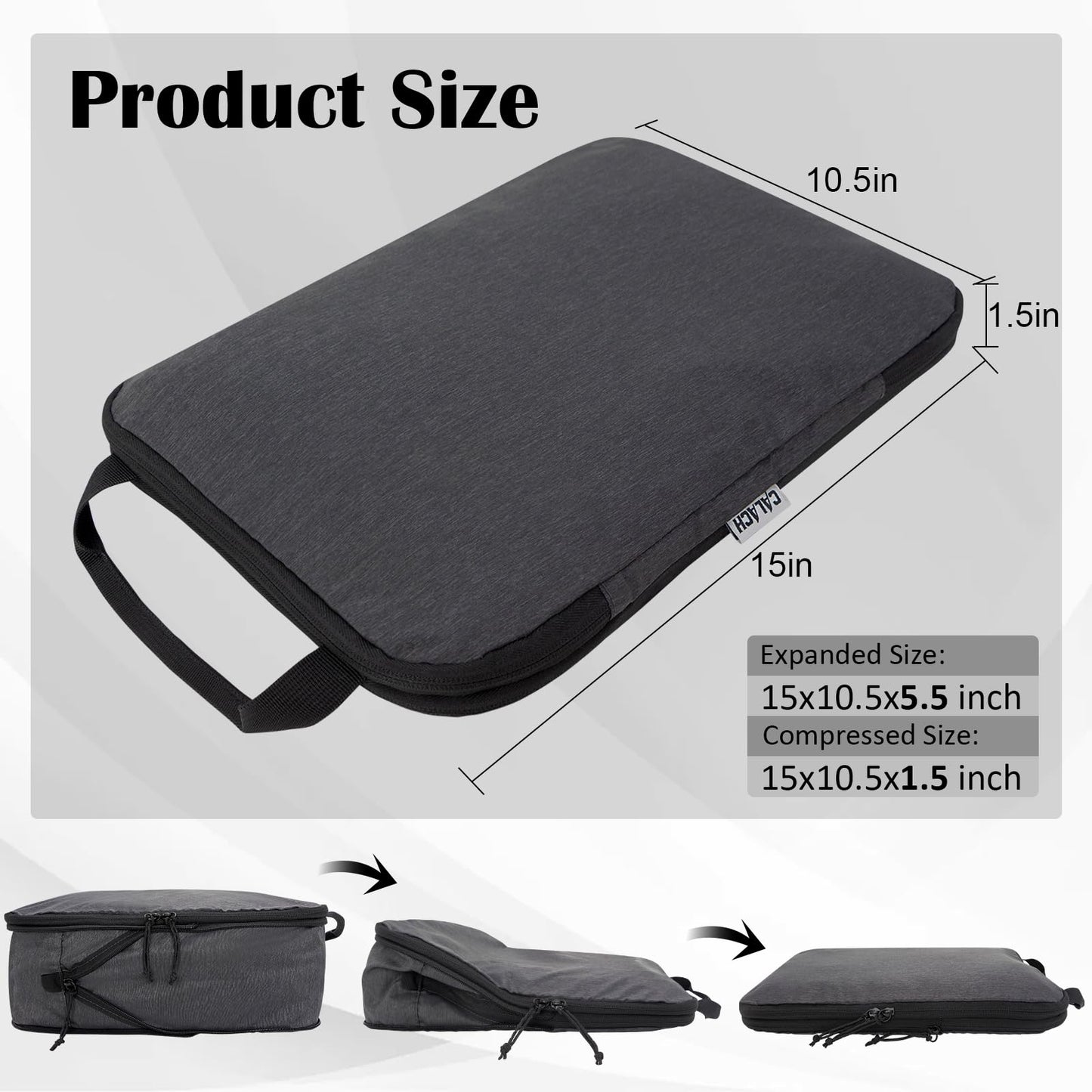 Compression Packing Cubes for Travel Accessories, 2 Set Compression Bags Travel Cubes for Packing Suitcase Luggage Organizer Bags Set, Black