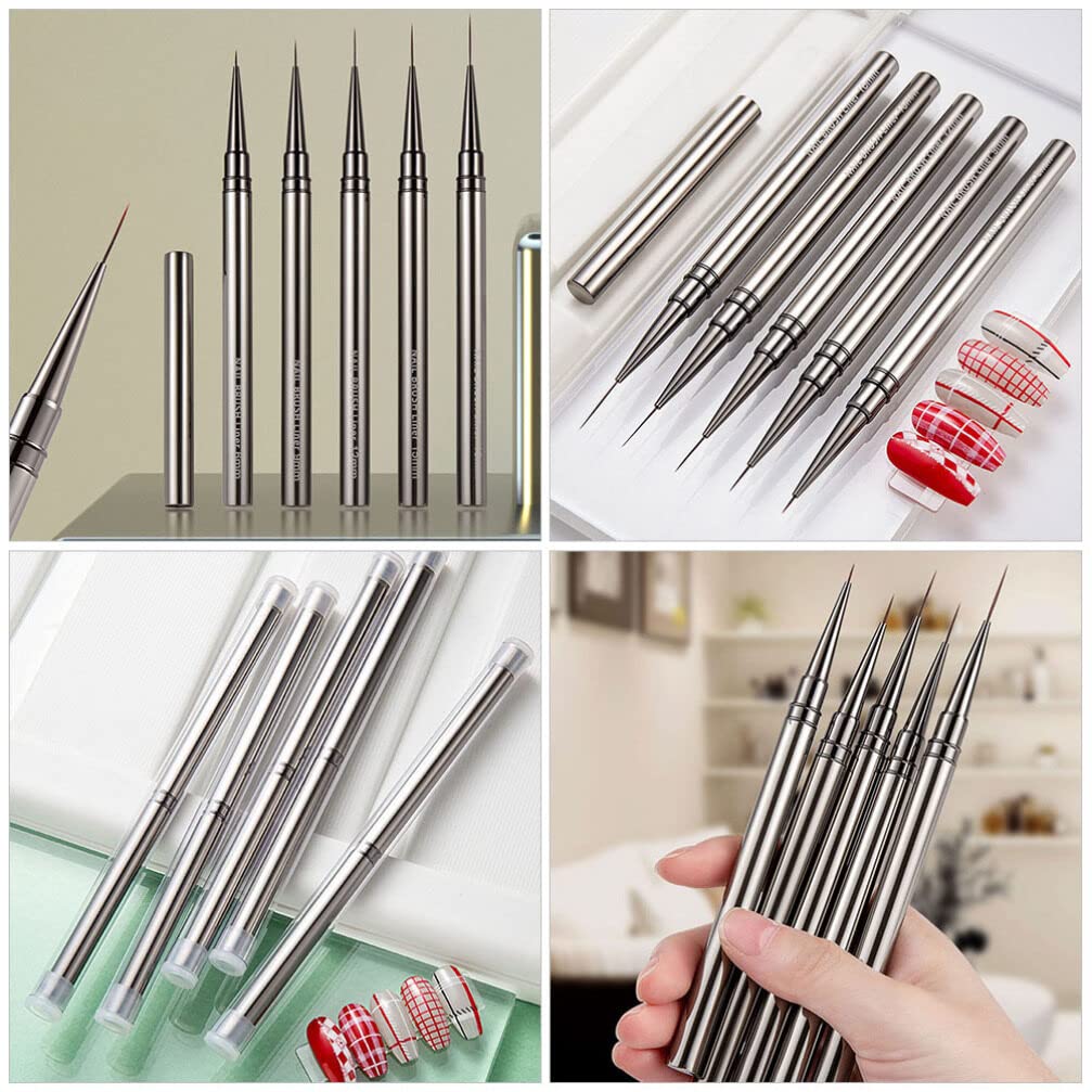 FRCOLOR Nail Art Brush Ultra-Fine Liner Pen 7.08 Inch Precision Manicure Tool for Detailed Nail Drawing and Diy Designs Suitable for Home and Salon Use