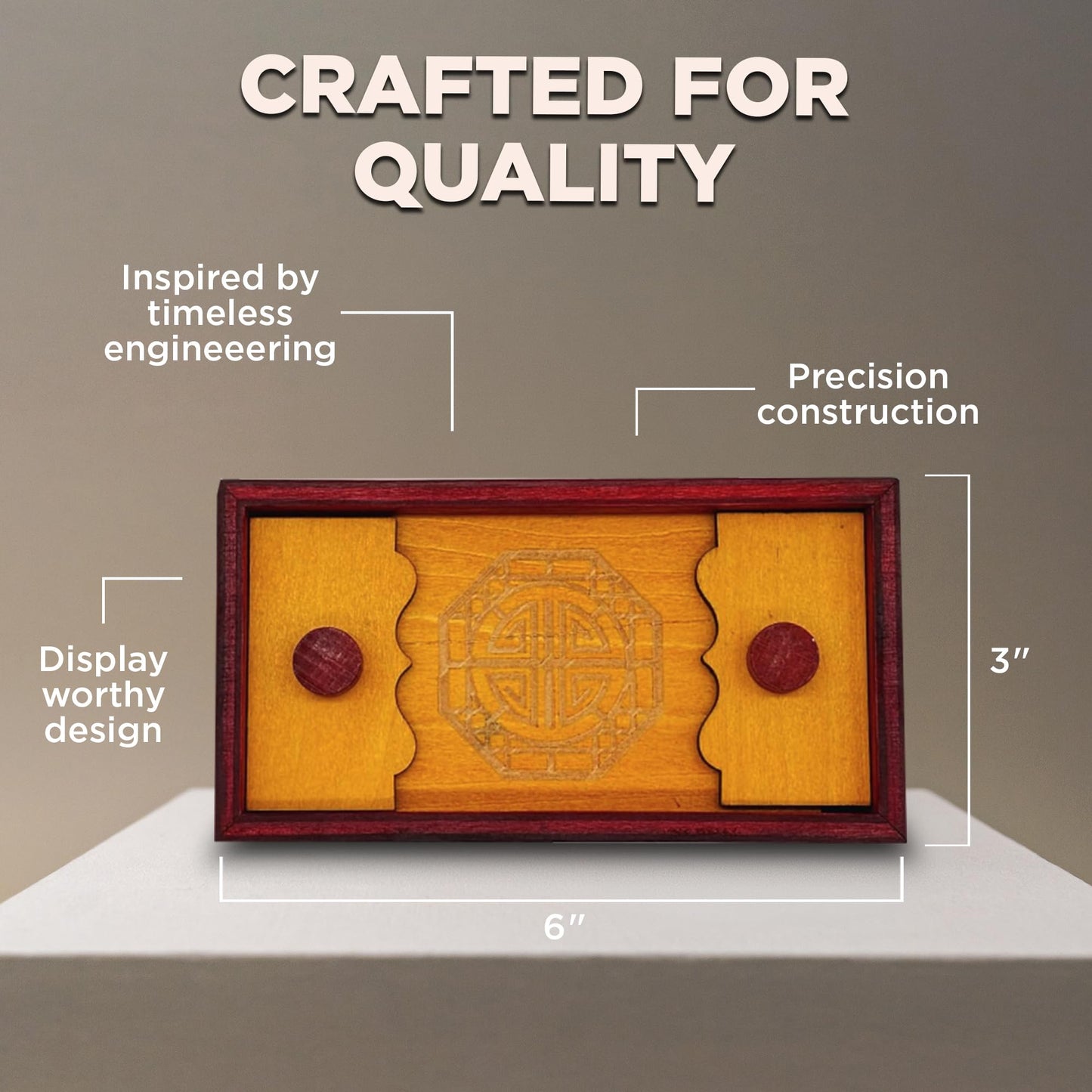 Project Genius Emperor’s Chest Classic Wooden Brainteaser Puzzle Box, Gift for Kids 8+, Teens, and Adults - Hidden Compartment for Gift Cards and Cash