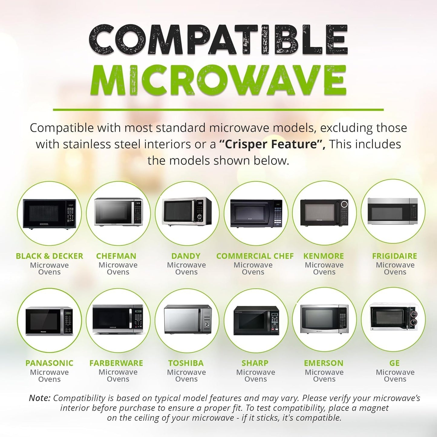 HOVER COVER Magnetic Splatter Cover, 12-Inch Clear BPA-Free Food Lid, Vented Plate Guard with Steam Vents, Anti-Splash Microwave Lid, Dishwasher Safe, Space-Saving Magnetic Storage - Onyx Black