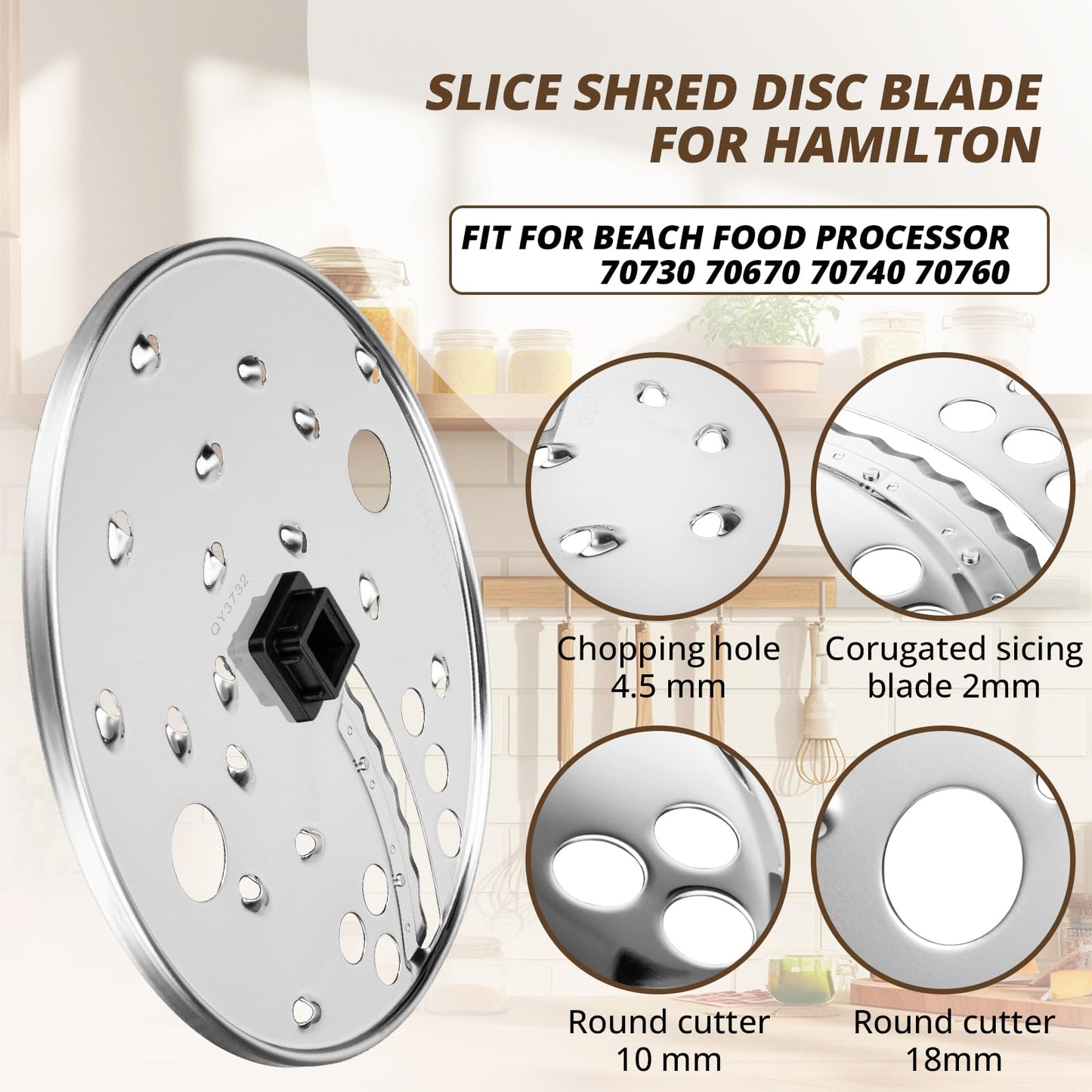 Food Processor Slice/Shred Disc Blade Replacement for Hamilton Beach Food Processor Blade 70730 70740 70670 70760