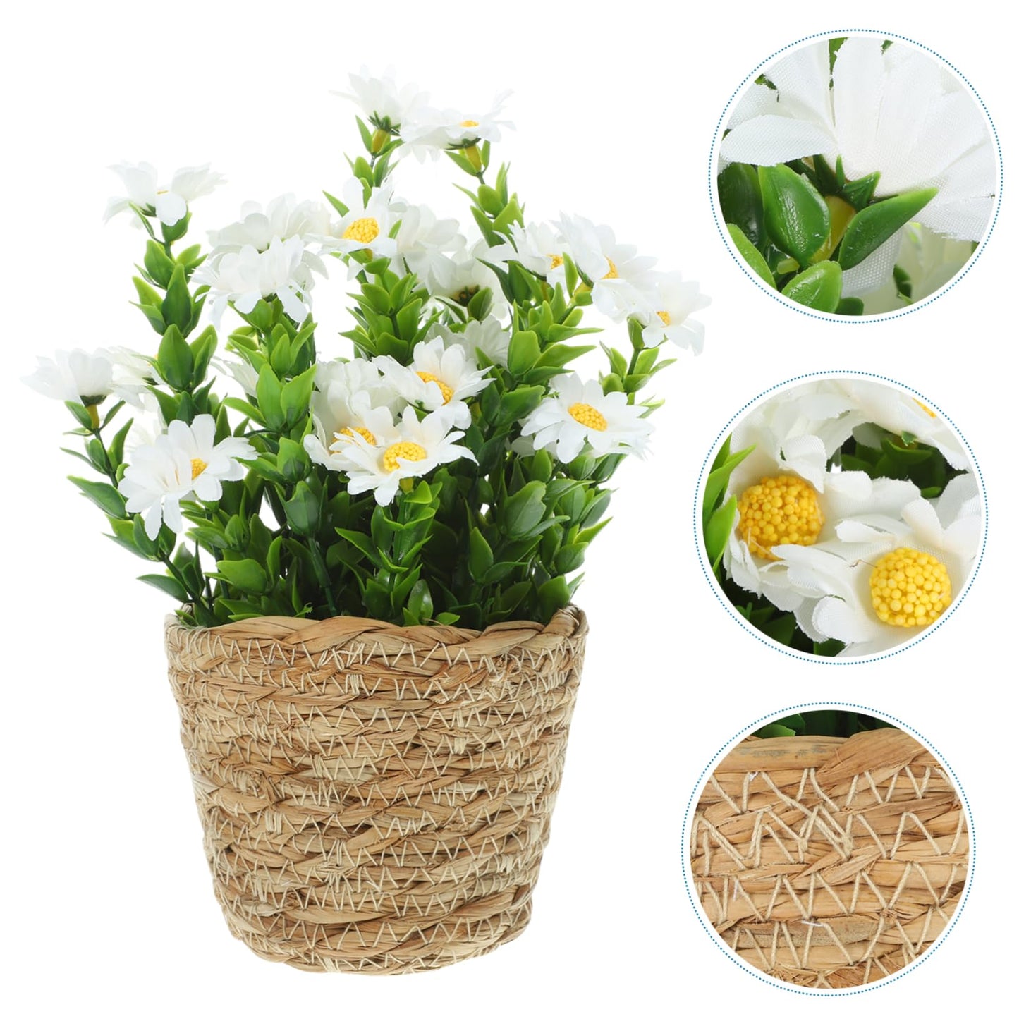 Cabilock Fake Plant Pots Artificial Flowers in Pot Easy to Care for Realistic Decor for Living