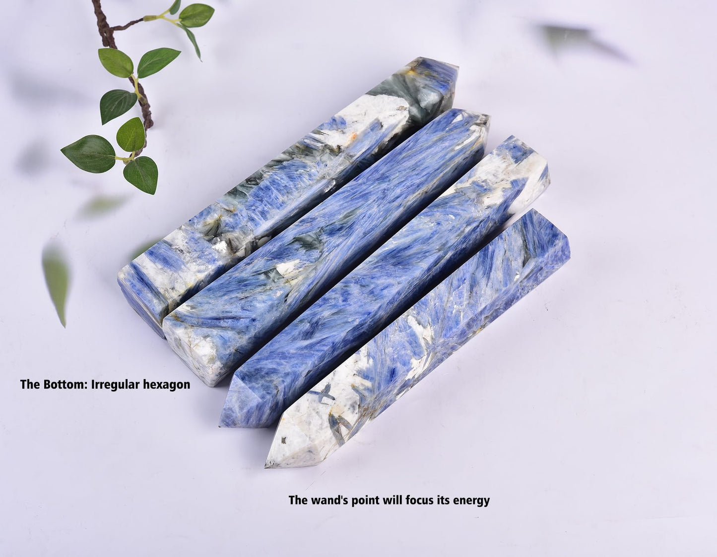 AMOYSTONE 1PC Lareg Crystal Obelisk Kyanite Natural Healing Crystal Tower Wand for Home Decor 1.8-2.2 Lbs