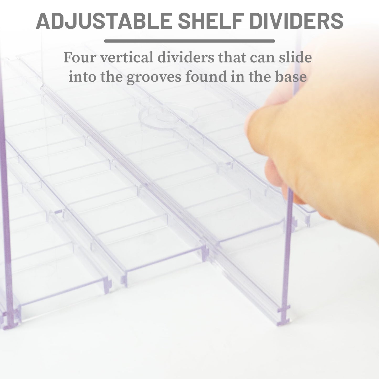 Amviner Gift Bag Storage Organizer, Acrylic Clear Shopping Bag Organizer, Adjustable Shelf Divider Bag Organizer for Small Closet, 1 Pack