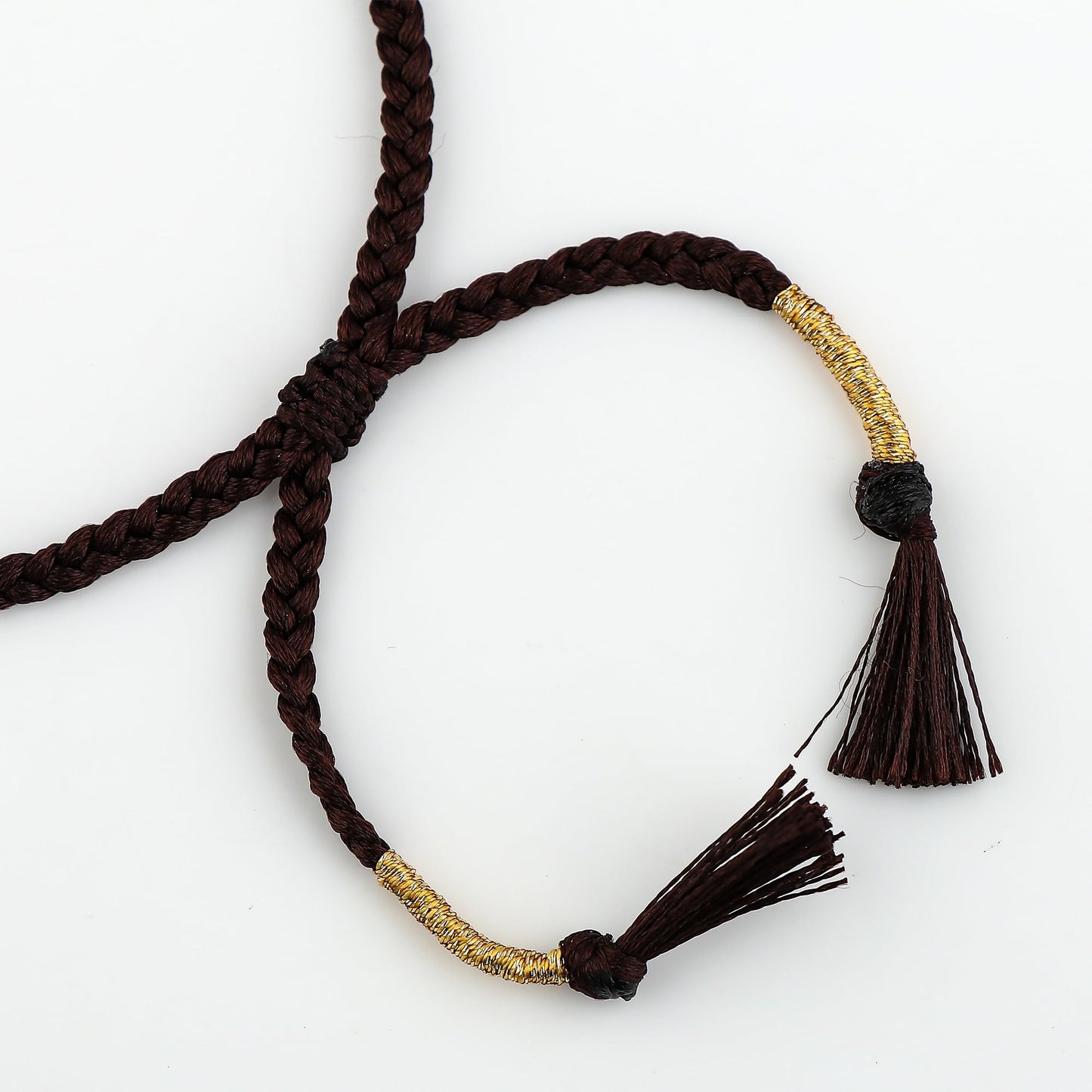 GEMSYMPHONY Smoky Quartz Gemstone Beads Braided Bracelet – 3.5mm Natural Stone Beads, Handmade Adjustable Braided Rope Bracelet, Healing Crystal Jewelry for Men & Women, Unisex Boho Gift