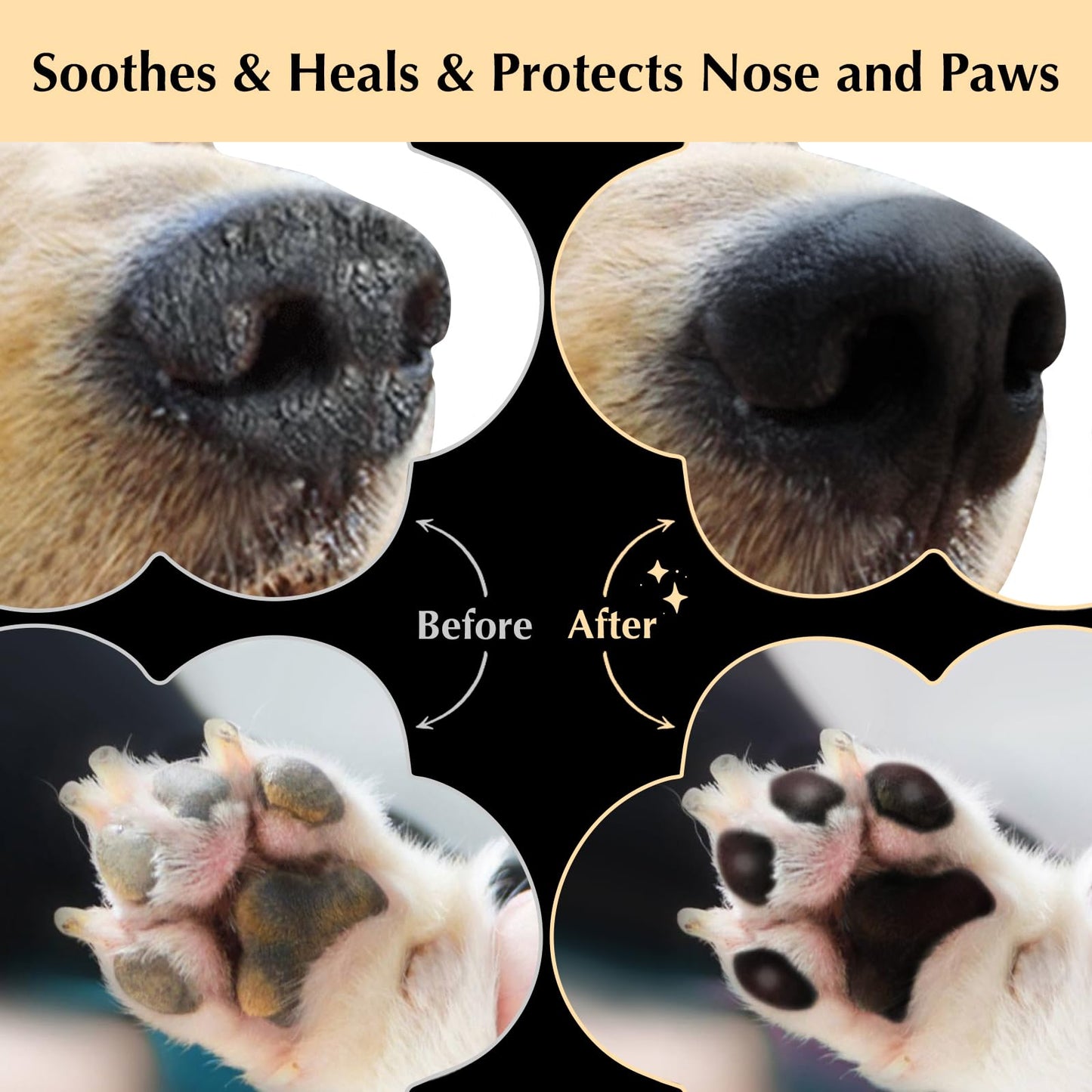 Tinioey All-Natural Dog Paw Balm for Dogs & Cats | 2 Pack Dog Paw Pad Balm Paw Protector, Moisturizer & Soother for Dry Cracked Paws & Noses | Snout Soother for Dogs (1.23oz*2)