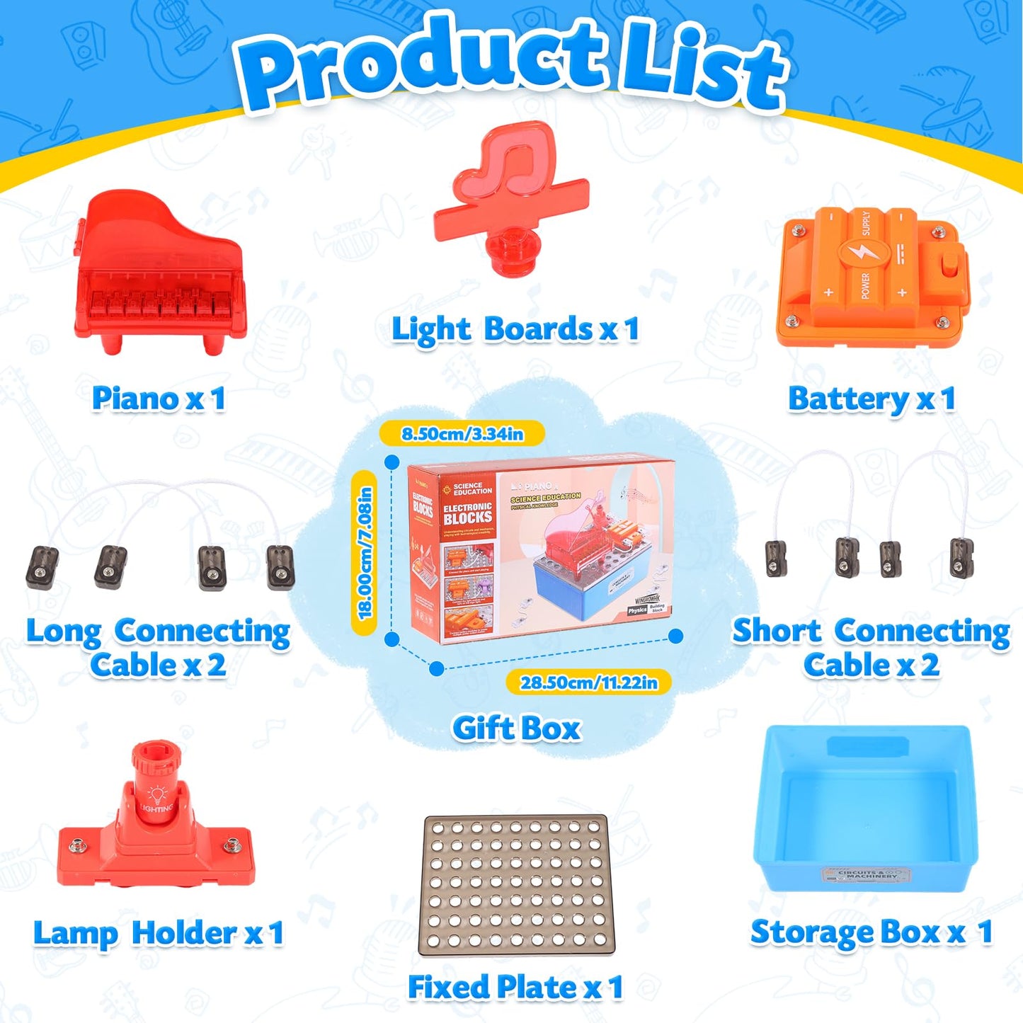 Science Kits for Kids, Children's STEM Educational Toy, DIY Circuit Connections, Playable Piano Enlightenment Toy, Educational Fun Toy Gift for Boys and Girls