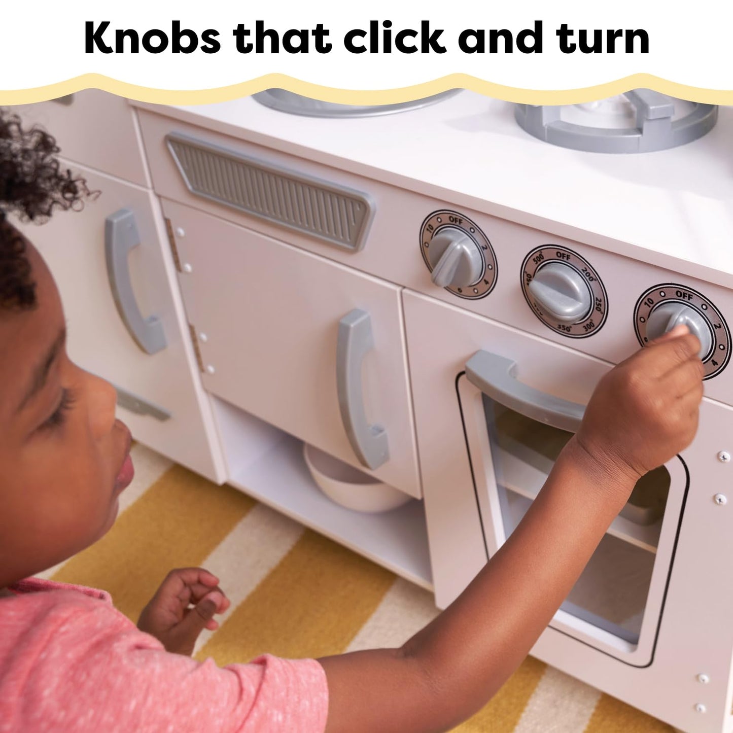 KidKraft Vintage Wooden Play Kitchen with Pretend Ice Maker and Play Phone, White