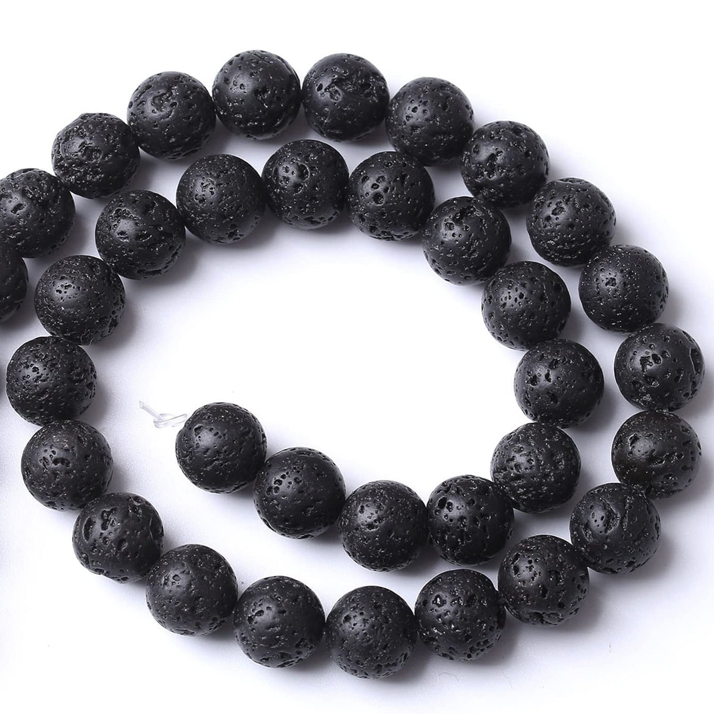45PCS 8MM Natural Lava Stone Beads Energy Healing Beads for DIY Jewelry Bracelet Necklace Making for Jewelry Making15Inch