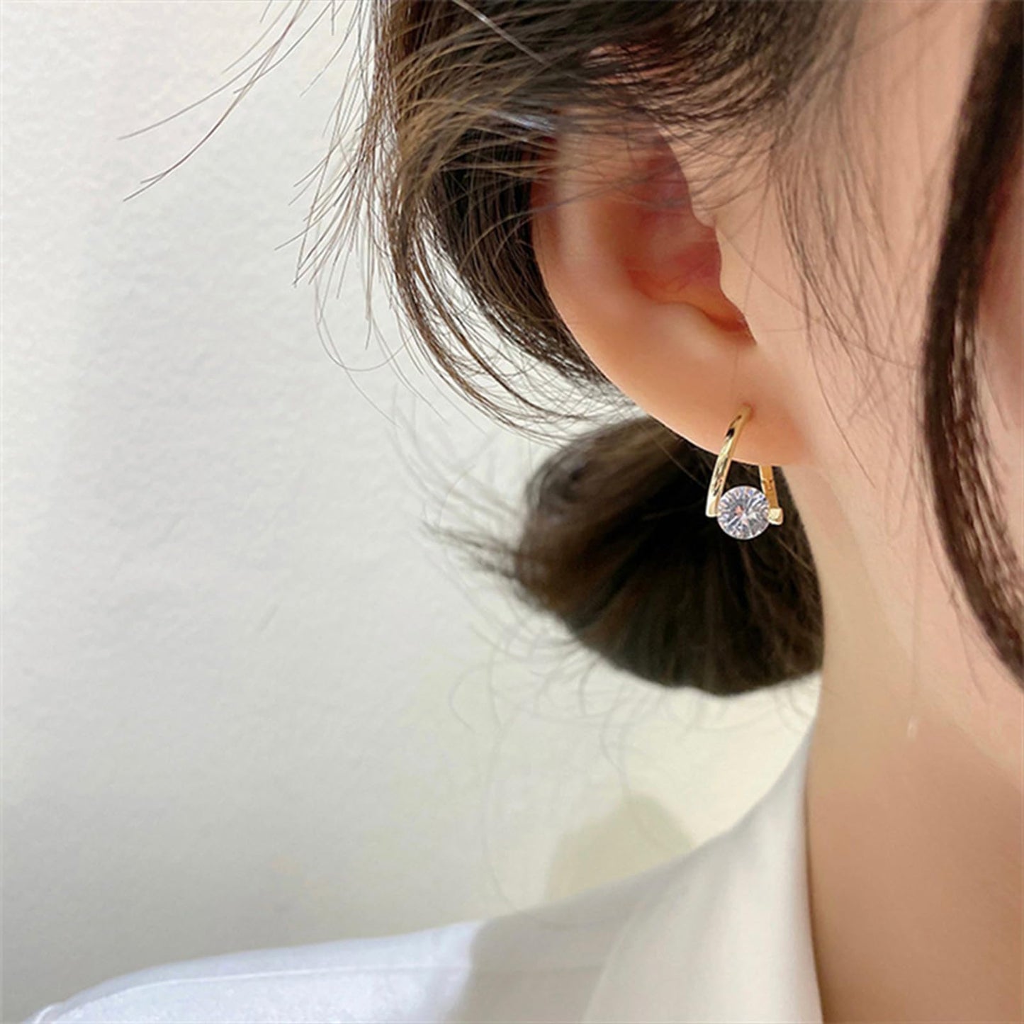 Lymphatic Earrings Halolux Lymphvity Germanium Earrings Gold and Silver Hoops Sparkle CZ Hoop Earrings for Women (gold+silver)