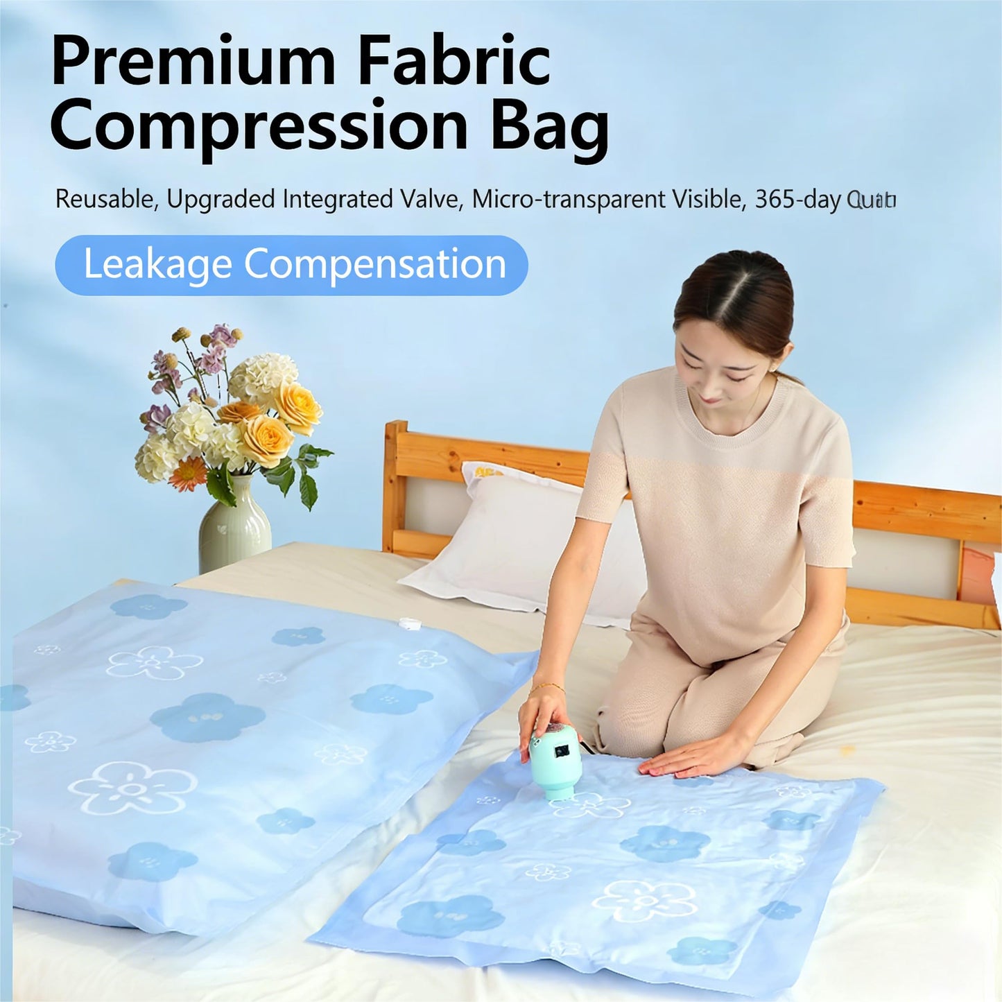 Vacuum Storage Bags for Clothing, 9 Pack Vacuum Seal Bags for Travel, 3 Sizes Compression Packing Bags 80% Space Saver for Suitcase Luggage, Bedding & Seasonal Storage