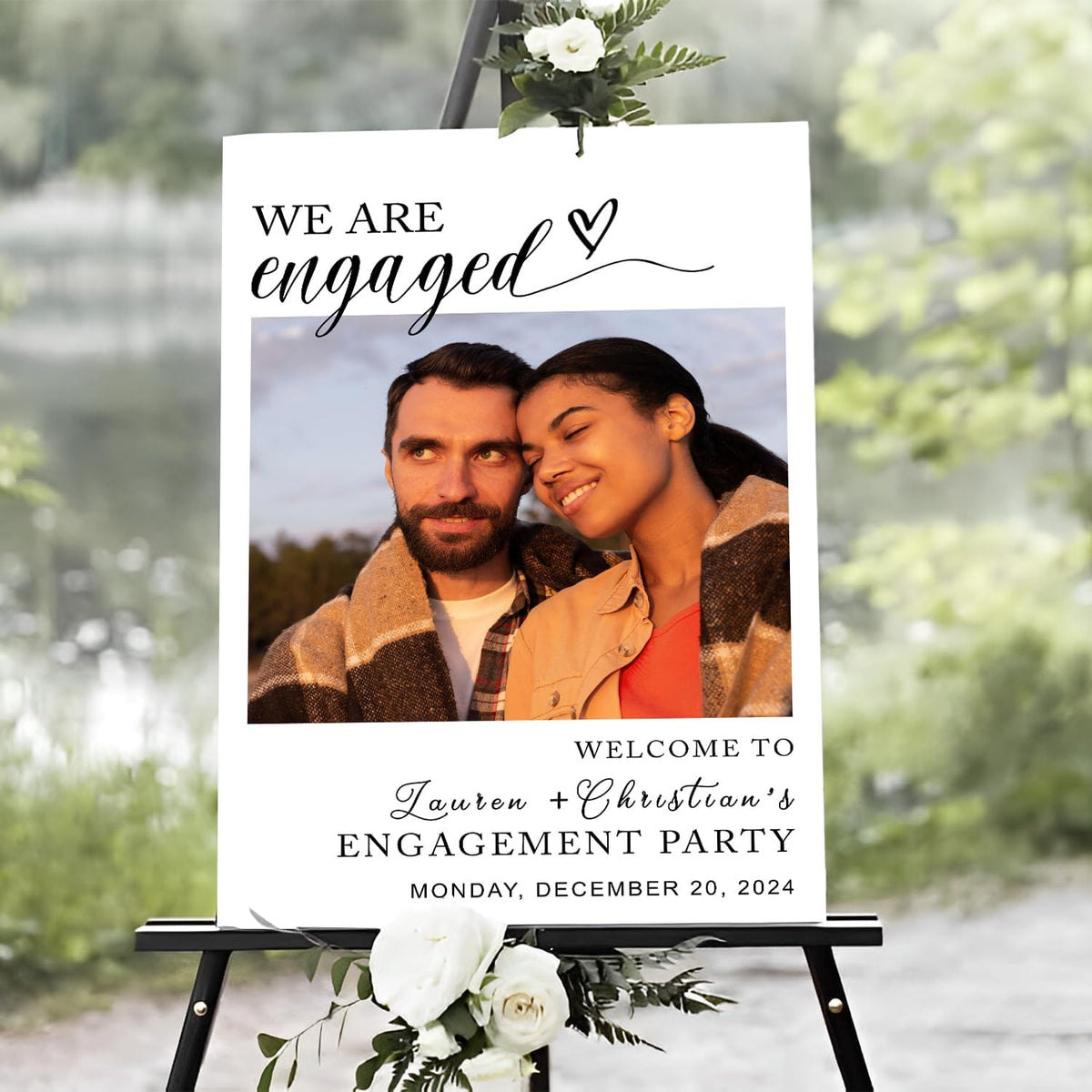 Minimalist Engagement Party Welcome Sign - We Are Engaged Photo Sign, Modern Printable