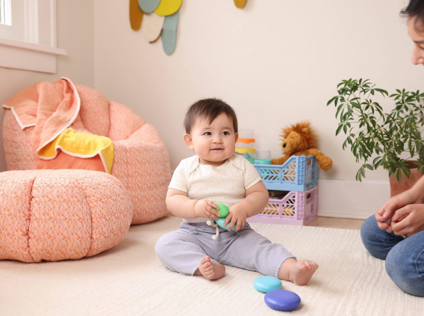 Lovevery, Wooden Stacking Stones (4), Perfect for Your Toddler Starting at 11 Months+