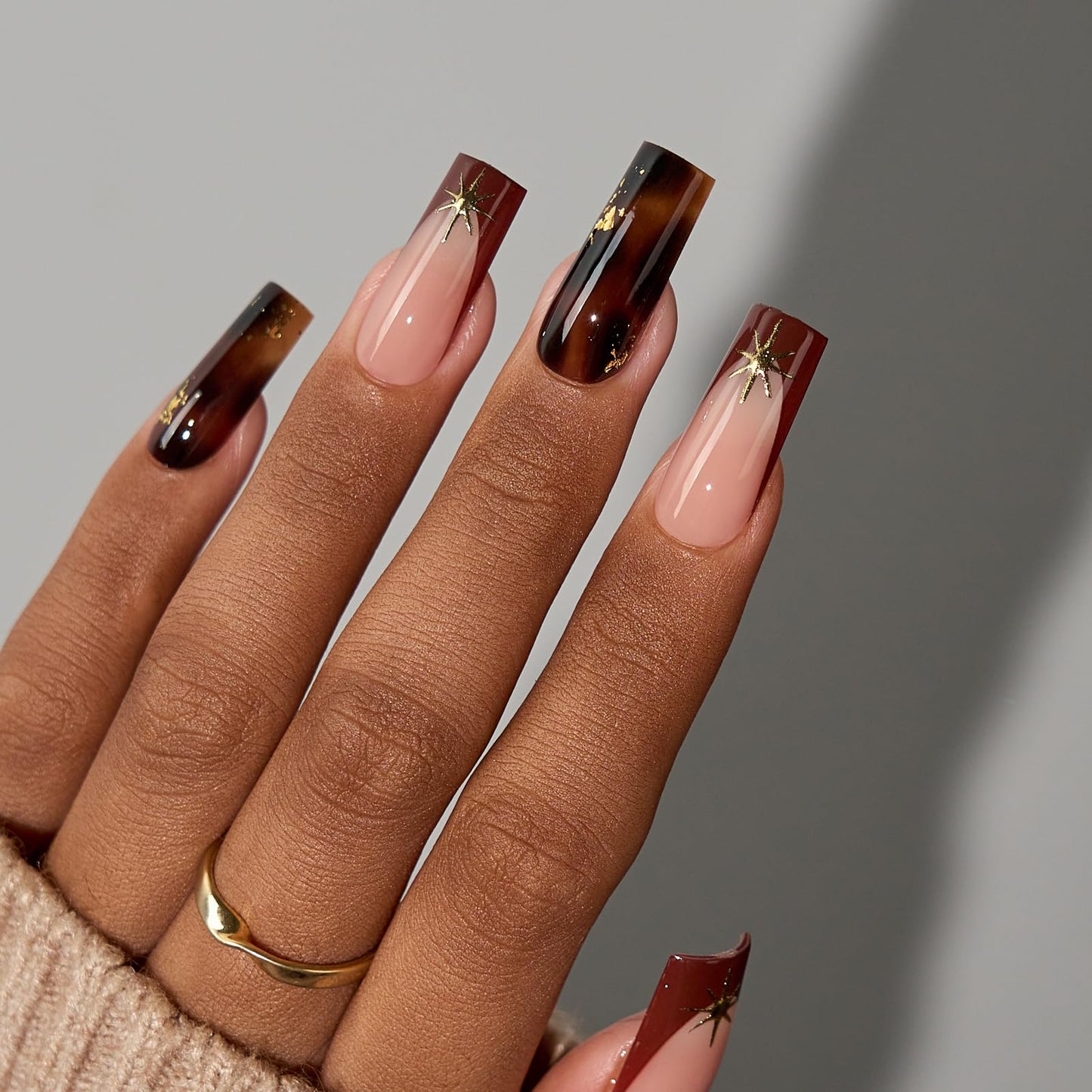 BTArtboxnails XCOATTIPS Press on Nails - French Tip Press on Nails Long Square, Skin Tones Soft Gel Nails False Nail Tips, Soak Off Acrylic Nails Extensions