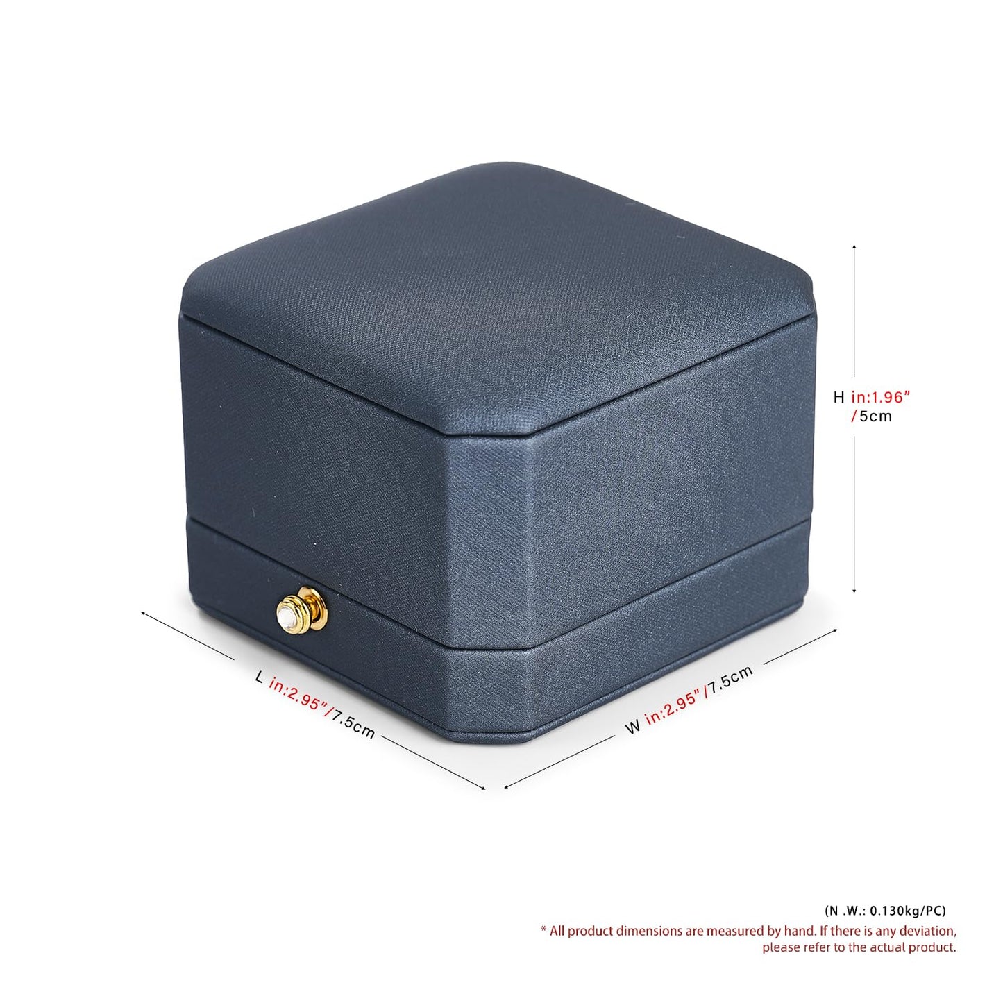 Oirlv Premium Leather Double Ring Box for Wedding Ceremony Engagement Couple Rings Holder Jewelry Gift Box(Blue,Double)