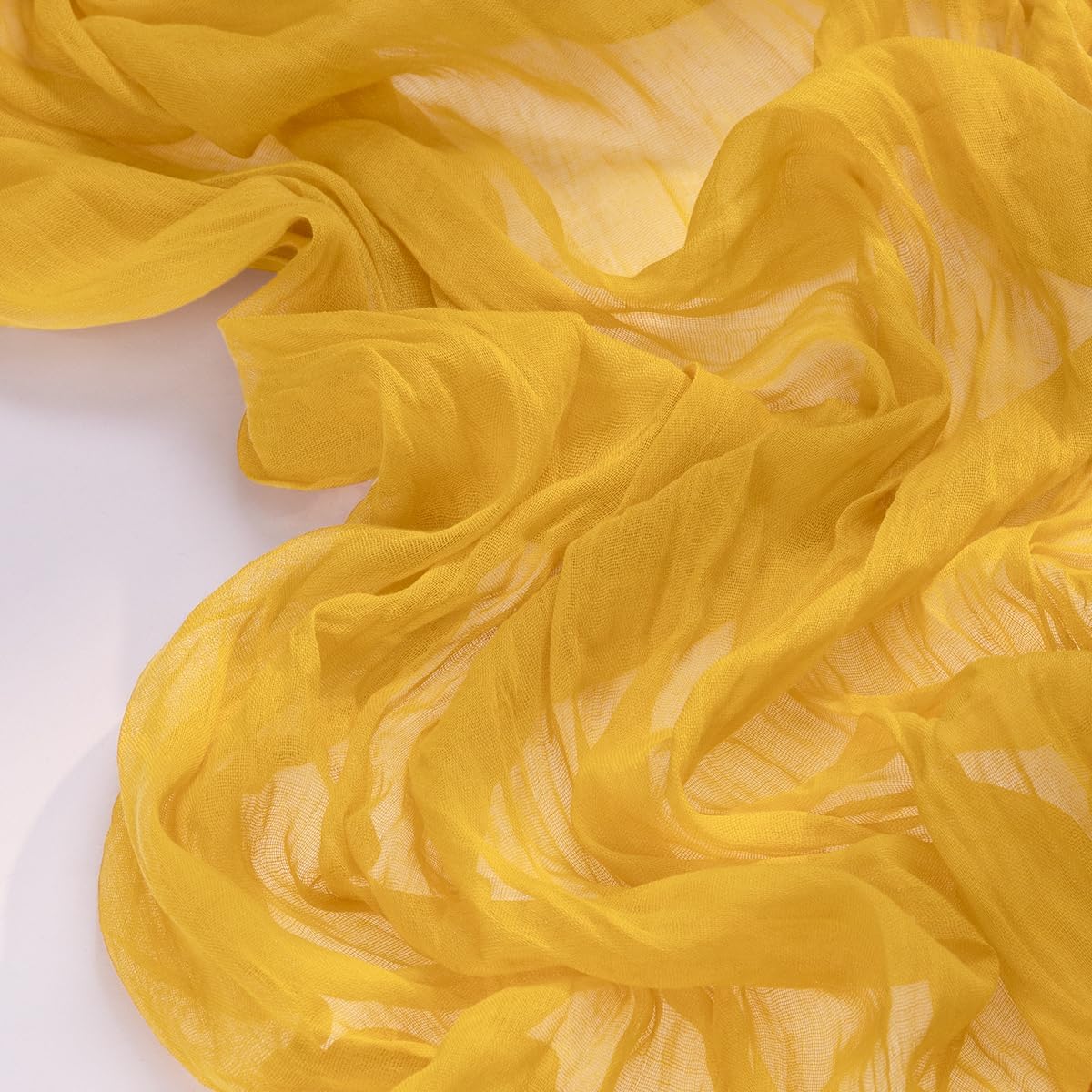 Socomi Gold Yellow Cheesecloth Table Runner Fall Thanksgiving Boho Rustic Gauze 120 inch 10FT Cheese Cloth Runner for Wedding Party Baby Shower Birthday Home Decor Holiday Decorations