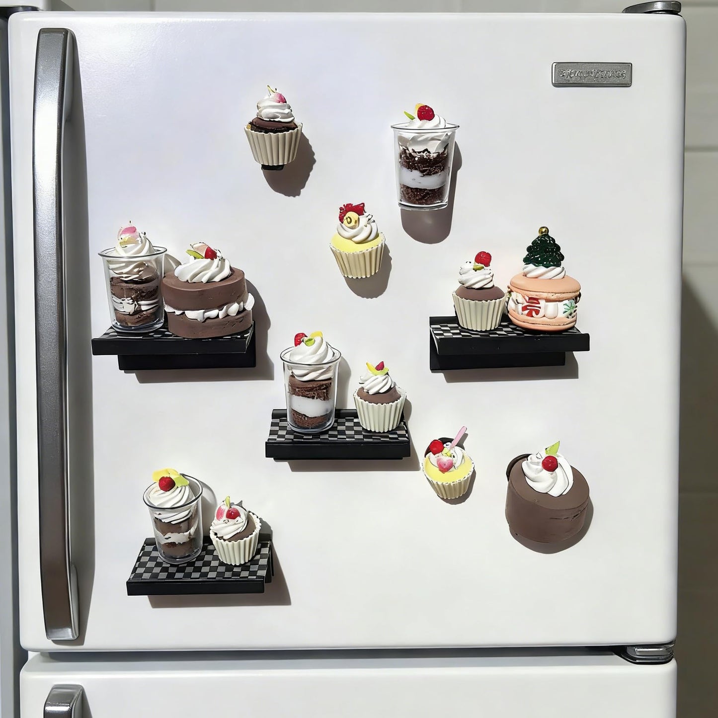 BoFUN DIY Miniature Dessert Fridge Magnet Craft Kit, 1:12 Scale Craft Set for Adults Teens, Handmade Supplies with Magnetic Backing, Home Decor Birthday Gift
