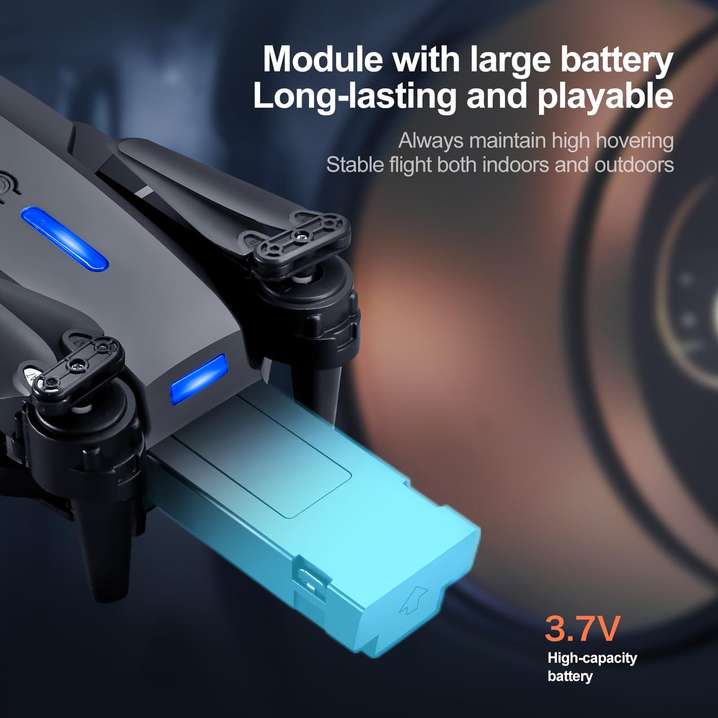elecci E99 Drone with Screen Controller, Two-batteries, Altitude Hold, One Key Take Off/Landing, Active Obstacle Avoidance. with Black Outdoor Carrying Case. (Black - 2 batteries)
