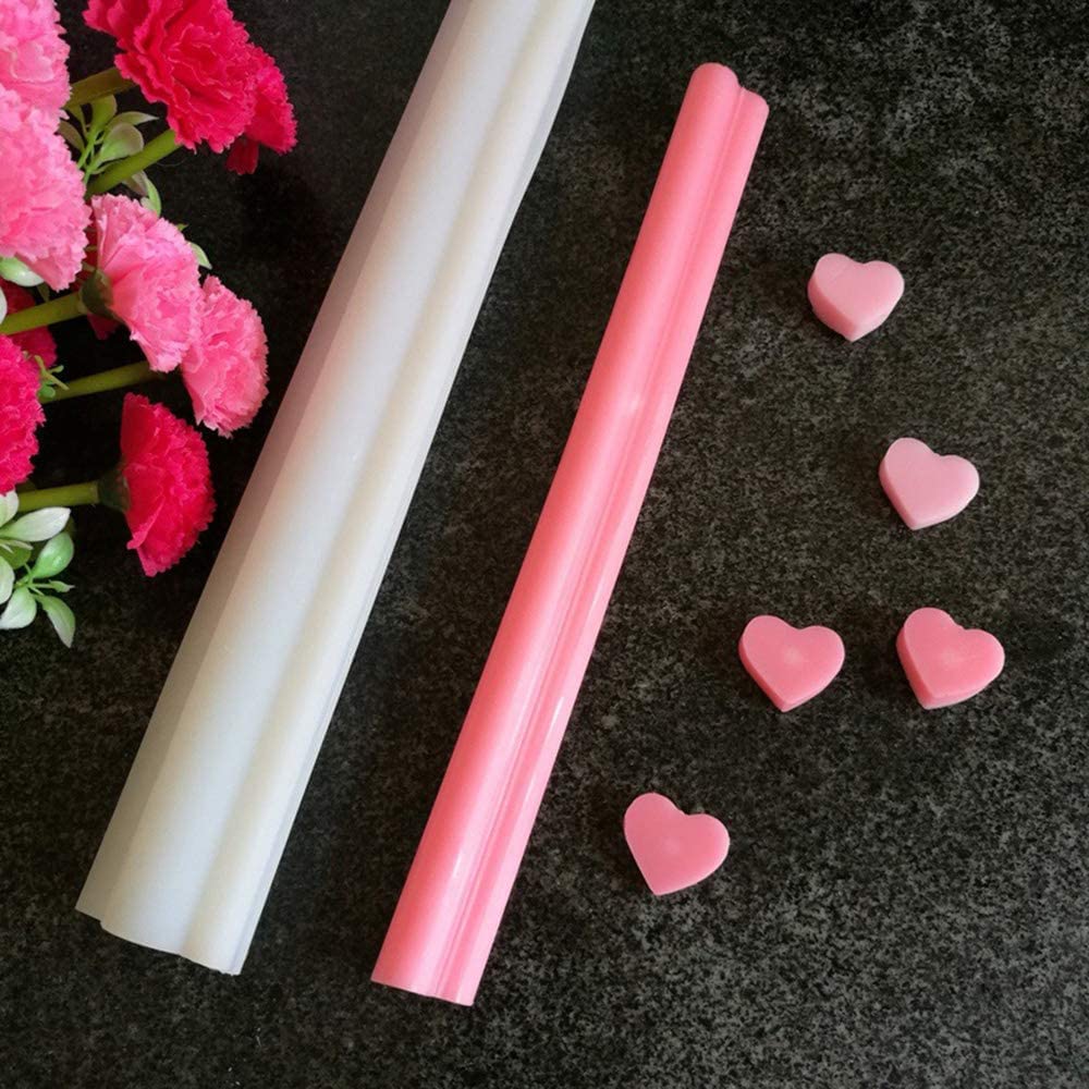 Joayuezo Silicone Soap Mold Long Tube Column Mould DIY Dessert Soap Candle Clay Craft Making Molds Pipe Tube Handmade Cake Mousse Baking Tool (Love)