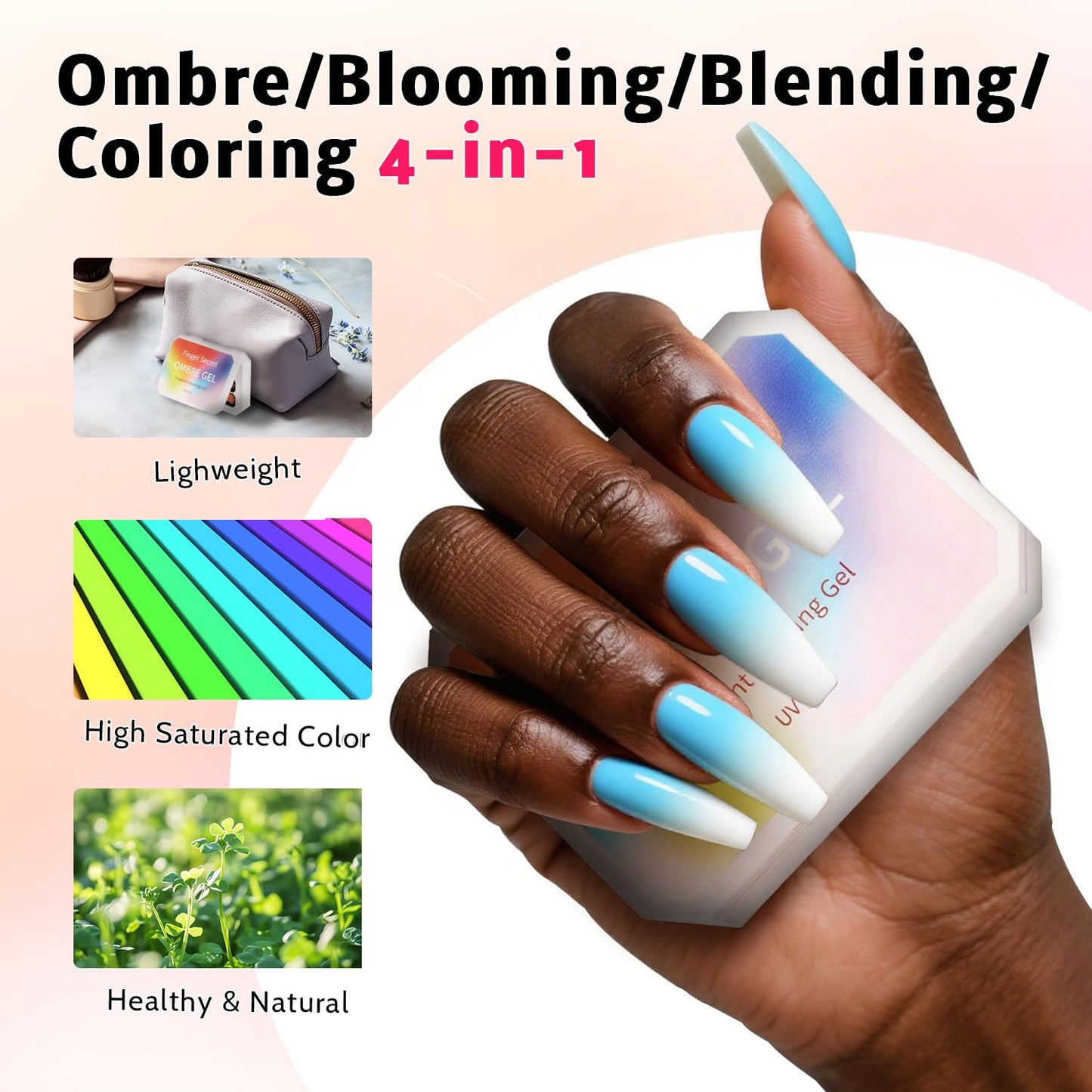 Sponge Pat Paint Nail Gel & Tools Kit, 9 Colors Ombre Nails Gradient Gel Nail Blush Blooming Aura Nails Drawing Stripper Floral Painting Nail Art, No Wipe, UV/LED Curing (9 Colors Set D)