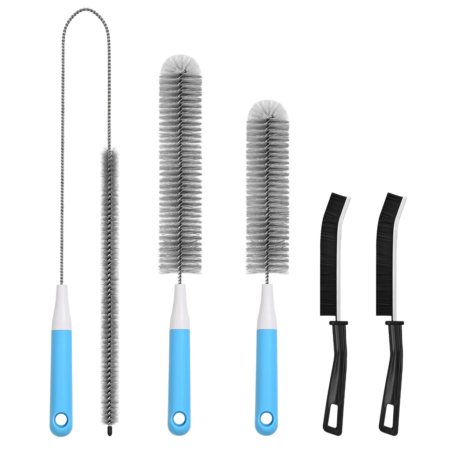 TOOUT Dryer Vent Cleaner Kit 5 Pcs, Refrigerator Coil Cleaning Brush, Sewer Set Brush, Dryer Lint Cleaner Brush for Flexible Lint Remover, Kitchen Sink, Bathroom Clog, Toilet, Vent Scrubber