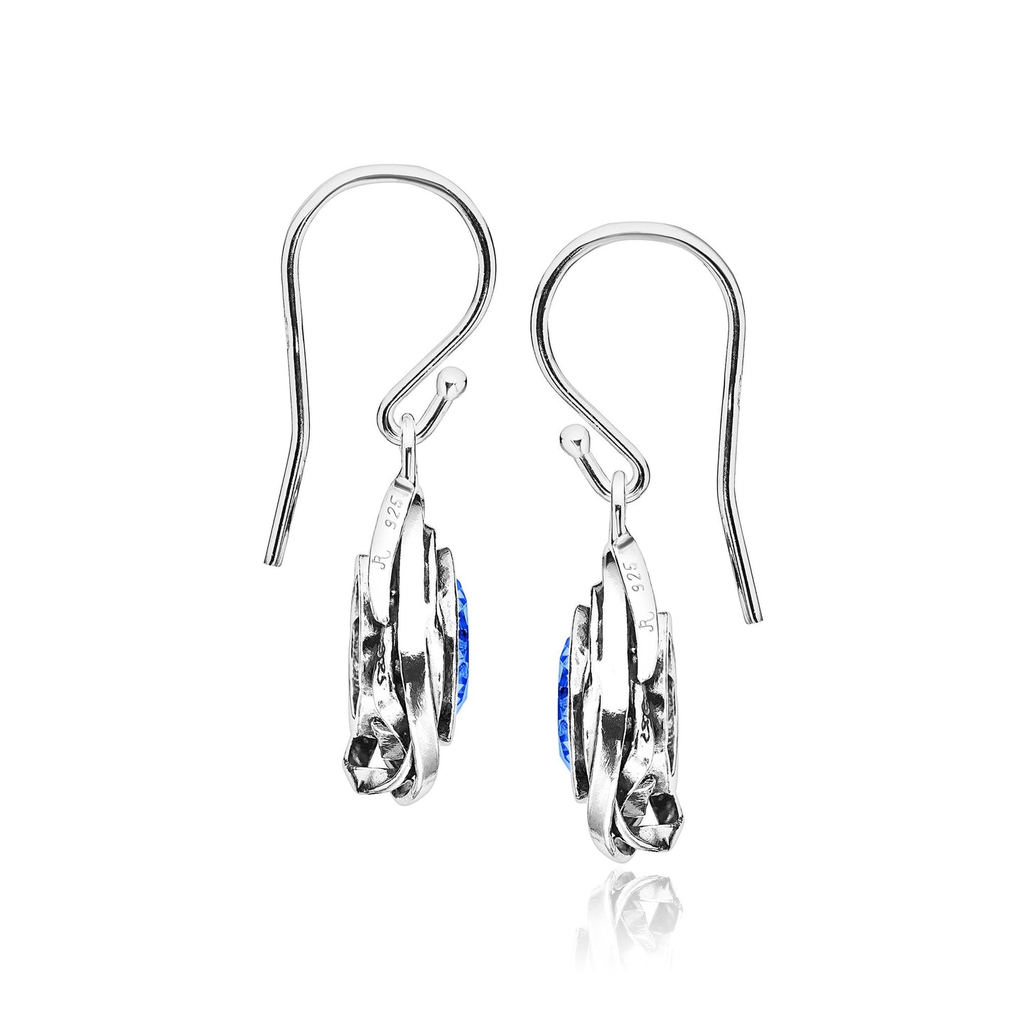 JEAN RACHEL JEWELRY 925 Sterling Silver Tanzanite CZ Drop Earrings