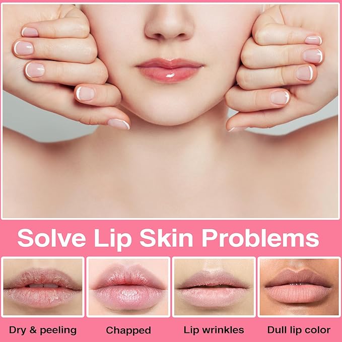 30Pcs Moisturizing Collagen Crystal Lip Mask, Lip Care Gel Pads for Dry Lips, Lip Patches, Reduce lip Wrinkles, Remove Chapped Skin, Firming & Hydrating & Plumping Your Lips（Pink）
