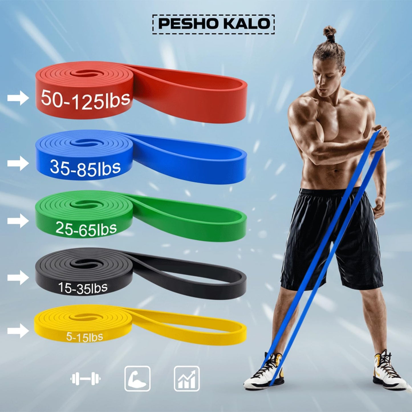Pull Up Bands, Resistance Bands, Exercise Workout Bands for Working Out, Pull Up Assistance Bands Set for Men & Women, Body Stretching, Physical Therapy, Muscle Training