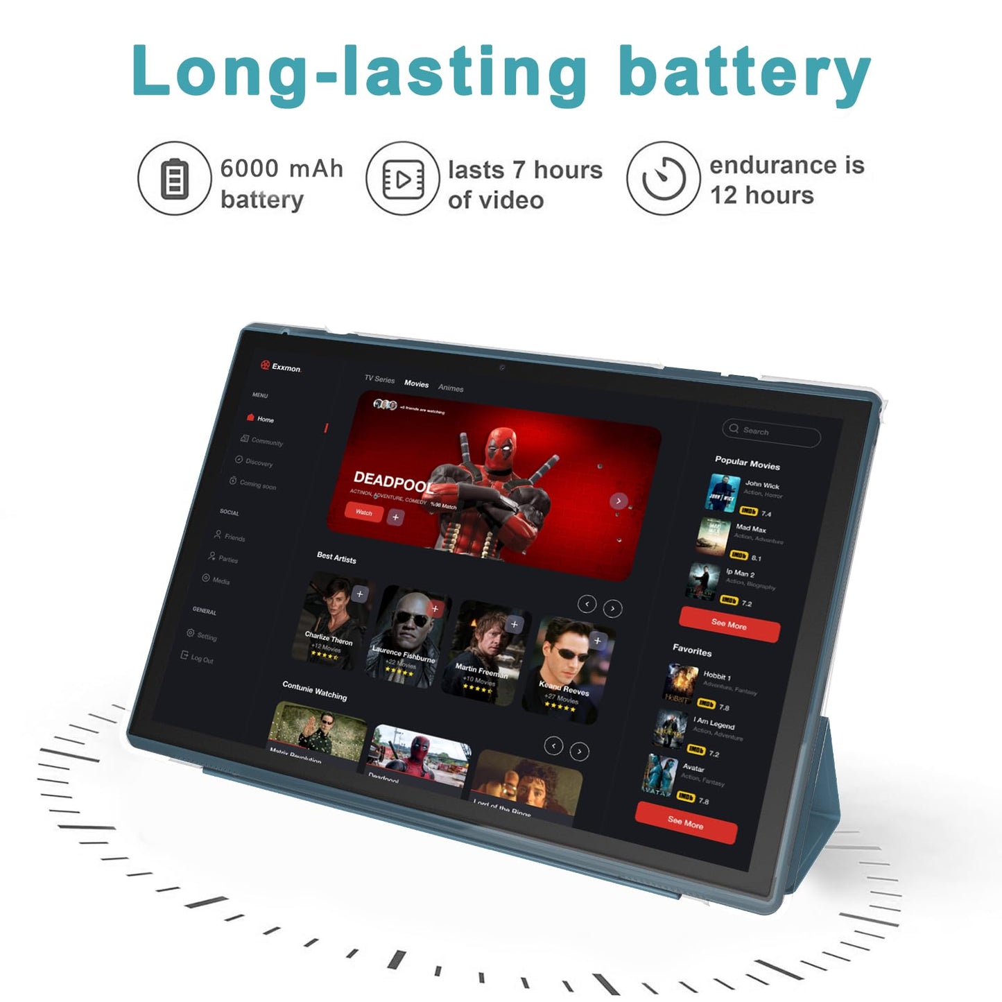 Android Tablet 10 Inch Tablet With Case Stylus Android 15 Tablets 8GB RAM 32GB ROM Support 1TB Expansion 6000mah Battery 10.1" IPS HD Touchscreen 2MP+8MP Dual Camera WIFI-6 Bluetooth5.0 Tablets