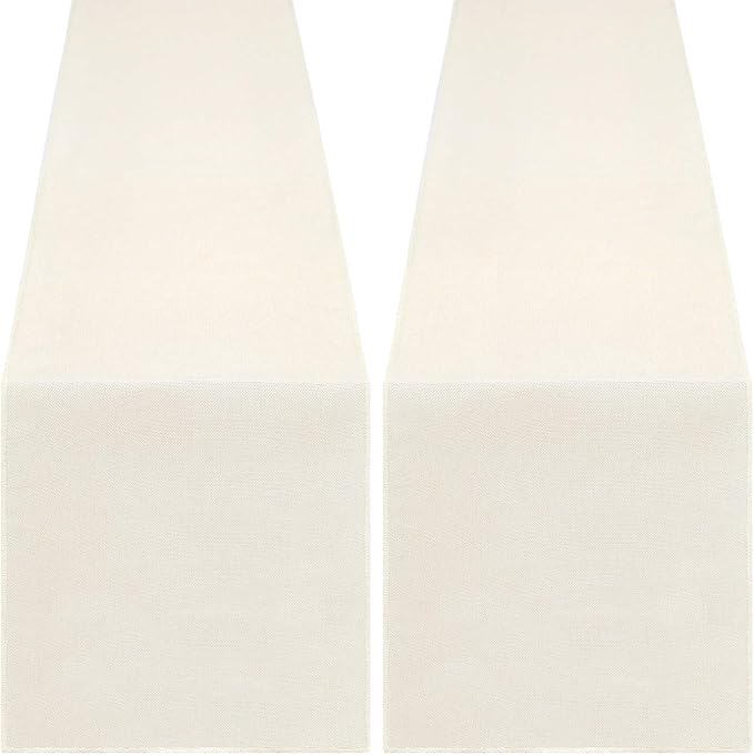 Burlap Table Runner White Wedding Table Cover Pack of 2 Long Rolls for Farmhouse Living Room Rustic Wedding Decoration