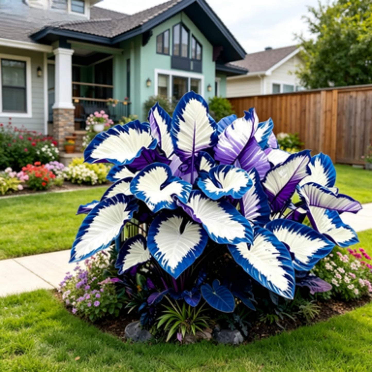 JWDSKT Fast Growing Elephant Ear Pattern - Excellent Landscaping Appeal, Ideal for Shade Gardens, Drought-Tolerant, Striking Colors and Patterns (6)