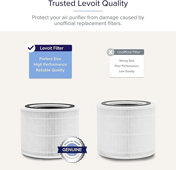 LEVOIT Core 300 Air Purifier Replacement Filter, 3-In-1 Filter, Efficiency Activated & Dual 150 Humidifiers for Bedroom Large Room, 3L Cool Mist Top Fill Essential Oil Diffuser