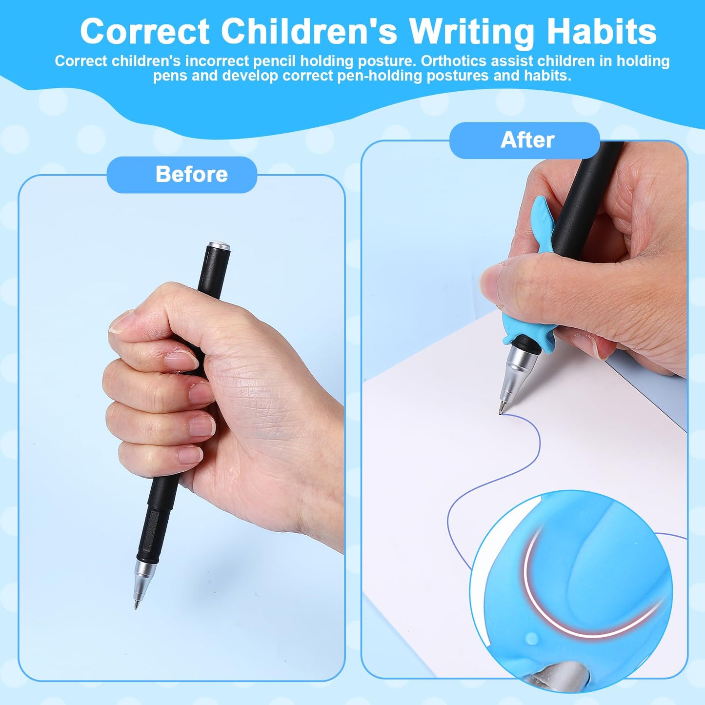 Heclia Magic Pens & Refills for Kids 48 PCS Grooved Book Magic Pens for Children's Copybooks Reusable Grooved Handwriting Practice Kids Book Disappearing Ink Pen for Tracing Books Writing Train