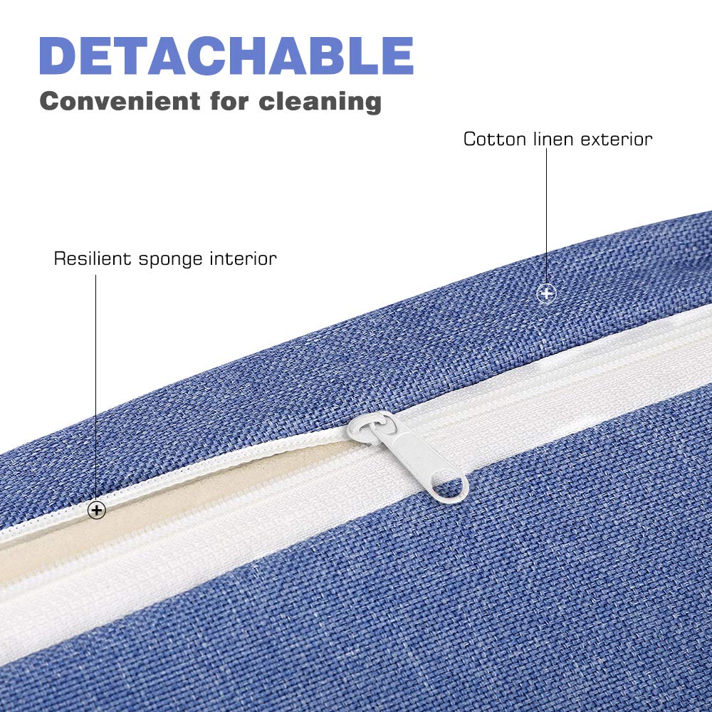 Moko Tablet Pillow Stand, Soft Bed Pillow Holder Xmas Gift for up to 11" Pad, Fits iPad 10.2"(9th Gen), New iPad mini 6 8.3" Air 4/3, iPad Pro 11/10.5/9.7, Mini 5 4, Galaxy Tab S6/S7 11", Denim Blue