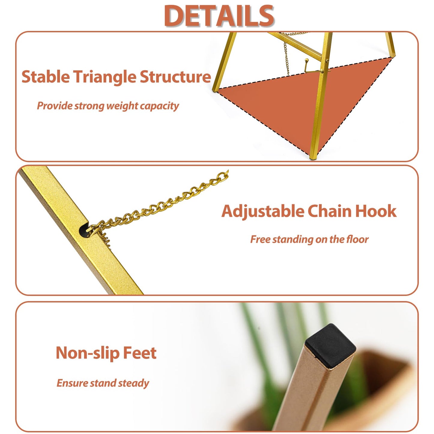 WRINGKIT Gold Easel Stand for Sign, Heavy Duty Metal Adjustable Display Stand with 4 Tier, 44'' Height Large Floor Standing Easel for Painting, Poster, Mirror, Art, Welcome Wedding Signs