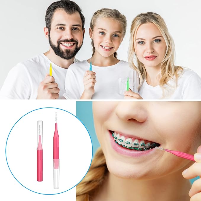 RAZOKO Interdental Brush, Toothpick Flossing Head,Easy Use Tooth Cleaning Tool (176 Count)(2mm/2.3mm/2.5mm/3mm)
