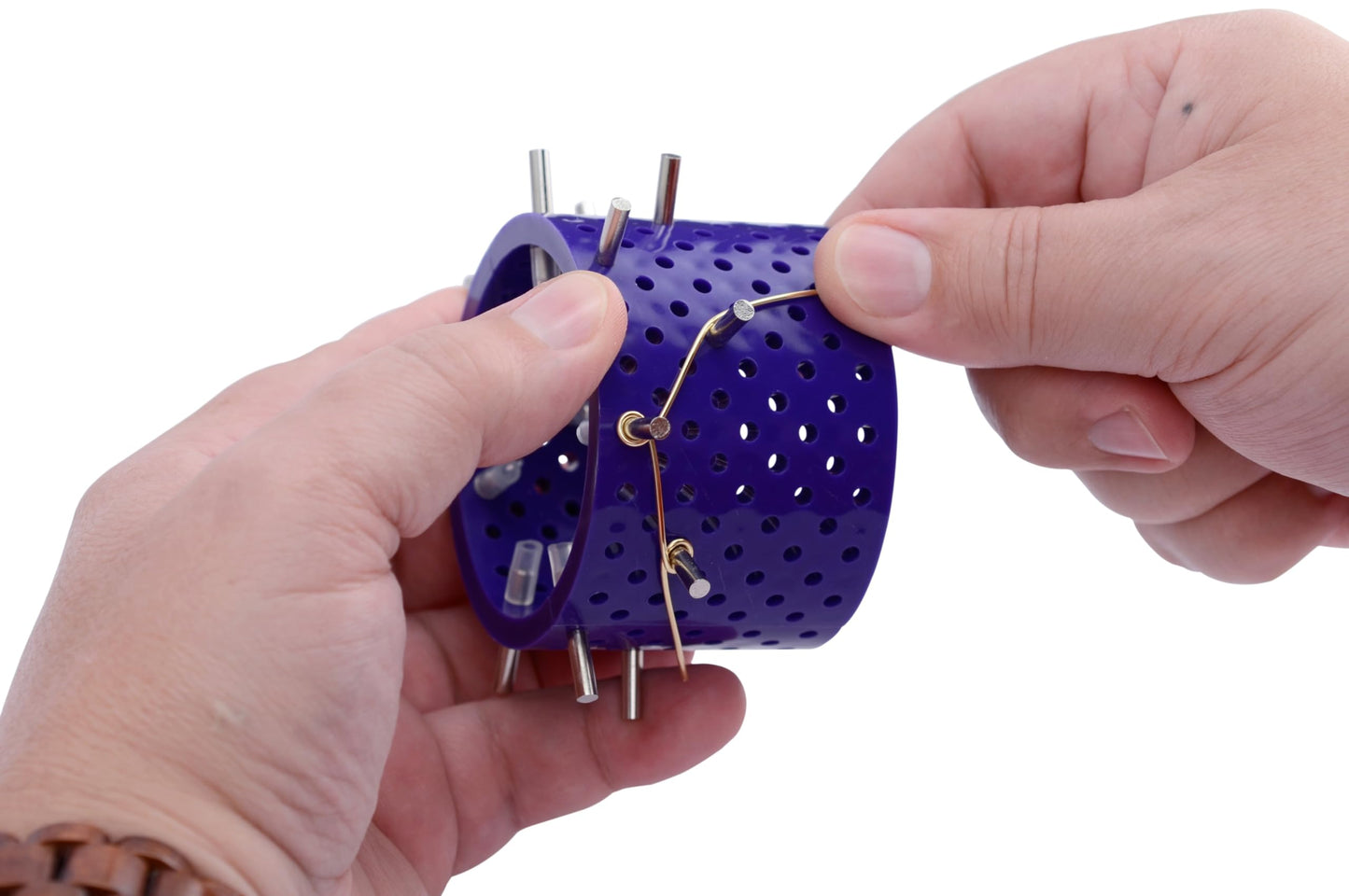 Artistic Wire 3D Bracelet Jig, with 20 Pegs 22 mm / 0.86 in, L x 4 mm / .15 in, O.D. and Holder Tubes