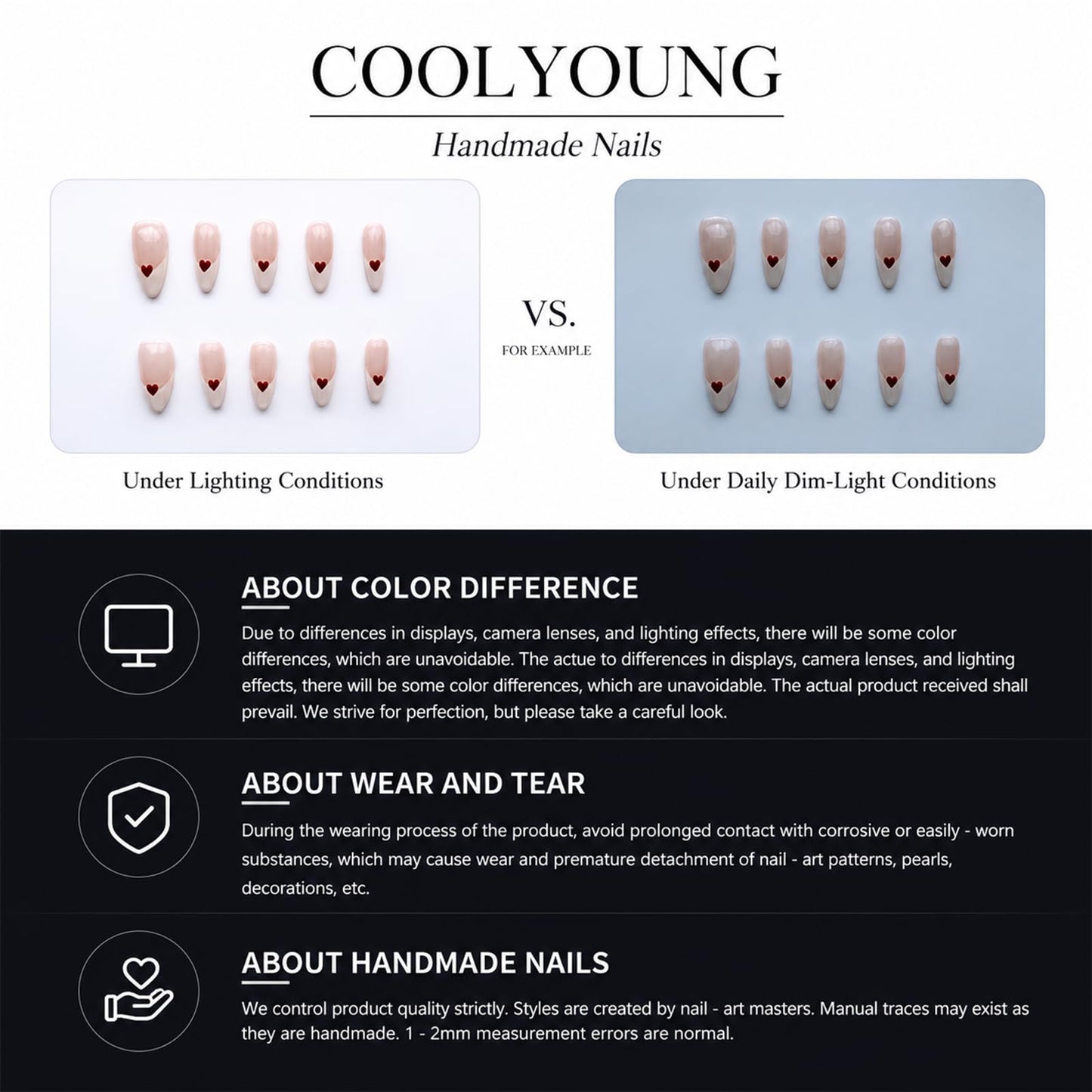Handmade Nails, Coffin White Nails, 3D Artificial Rhinestone Press On Nails, Luxury Press On Nails, Gifts For Women, COOLYOUNG 10 PCS, Size L