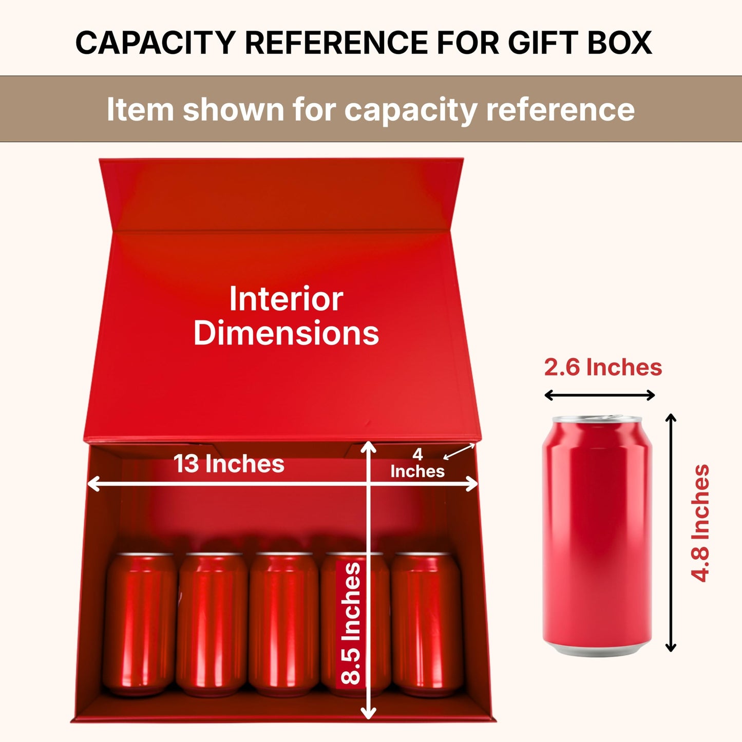 CECOBOX - Gift Boxes with Lids for Presents 13"x8.5"x4" - Matte, Collapsible Magnetic Closure Gift Box - Groomsmen & Bridesmaid Proposal Boxes, Wedding, PR, Birthdays, Holidays (Red)