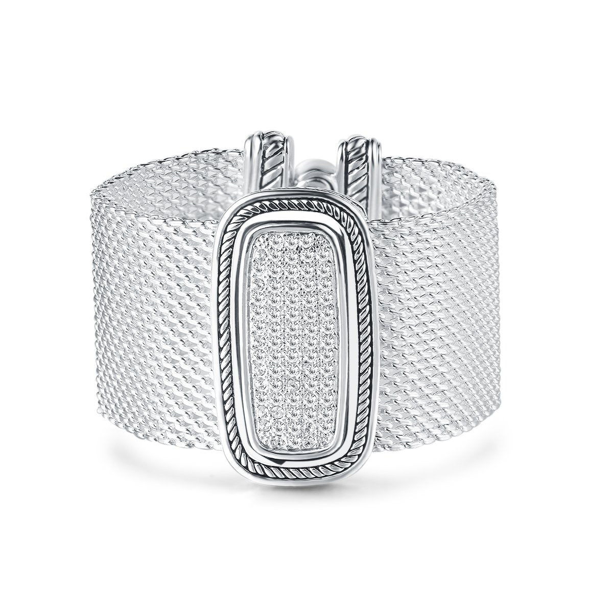 UNY Austrian Pave Crystals designer Inspired personality Bracelets alloy bangle jewelry Antique Jewelry (Silver)