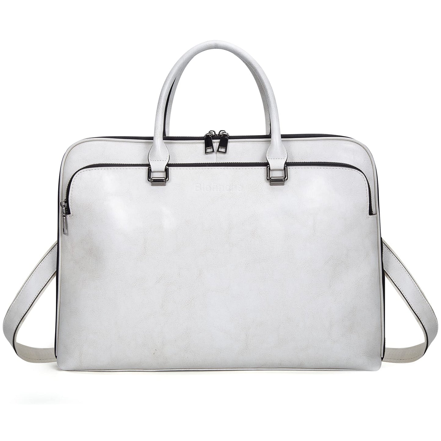 Blofinche Genuine Leather laptop Briefcase: Messenger shoulder bag 15 16 inch men macbook case women work satchel designer handbag Beige