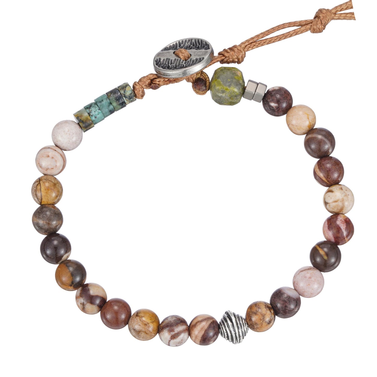 Plumiss Boho Handmade Beaded Bracelet for Wome Australian Zebra Stone Wrap Bracelet Jewelry for Gift